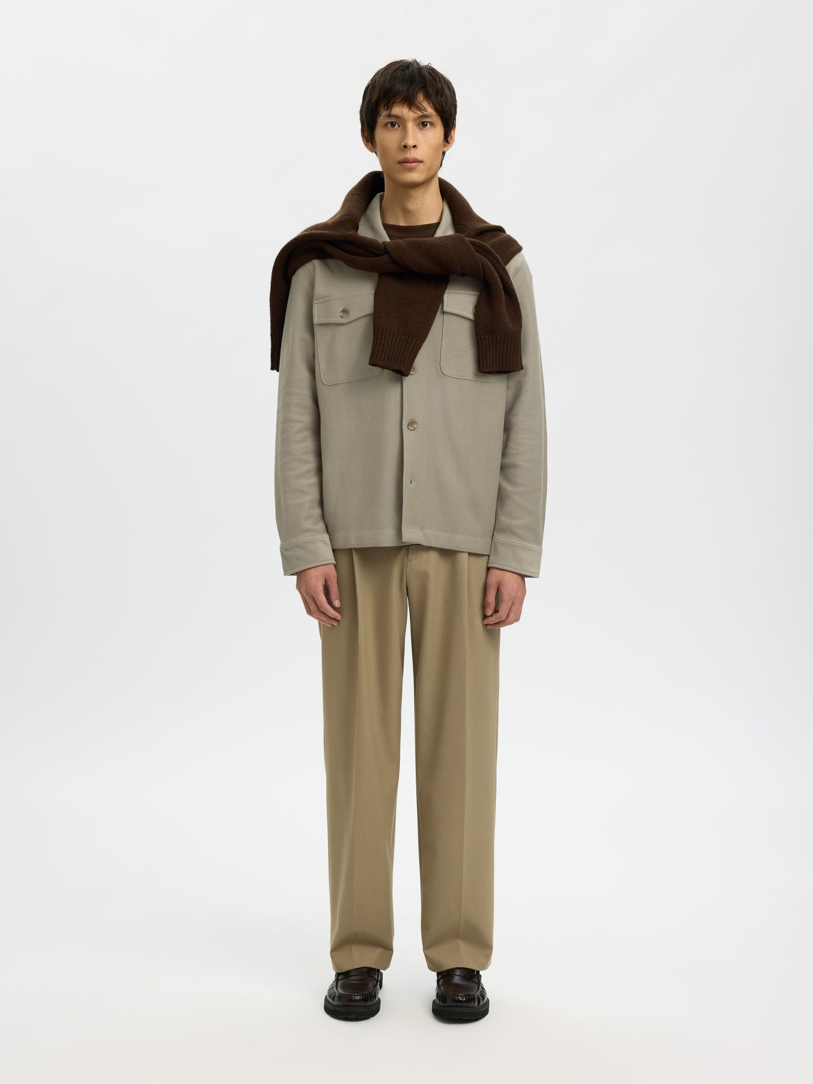 Olive Sweat Overshirt