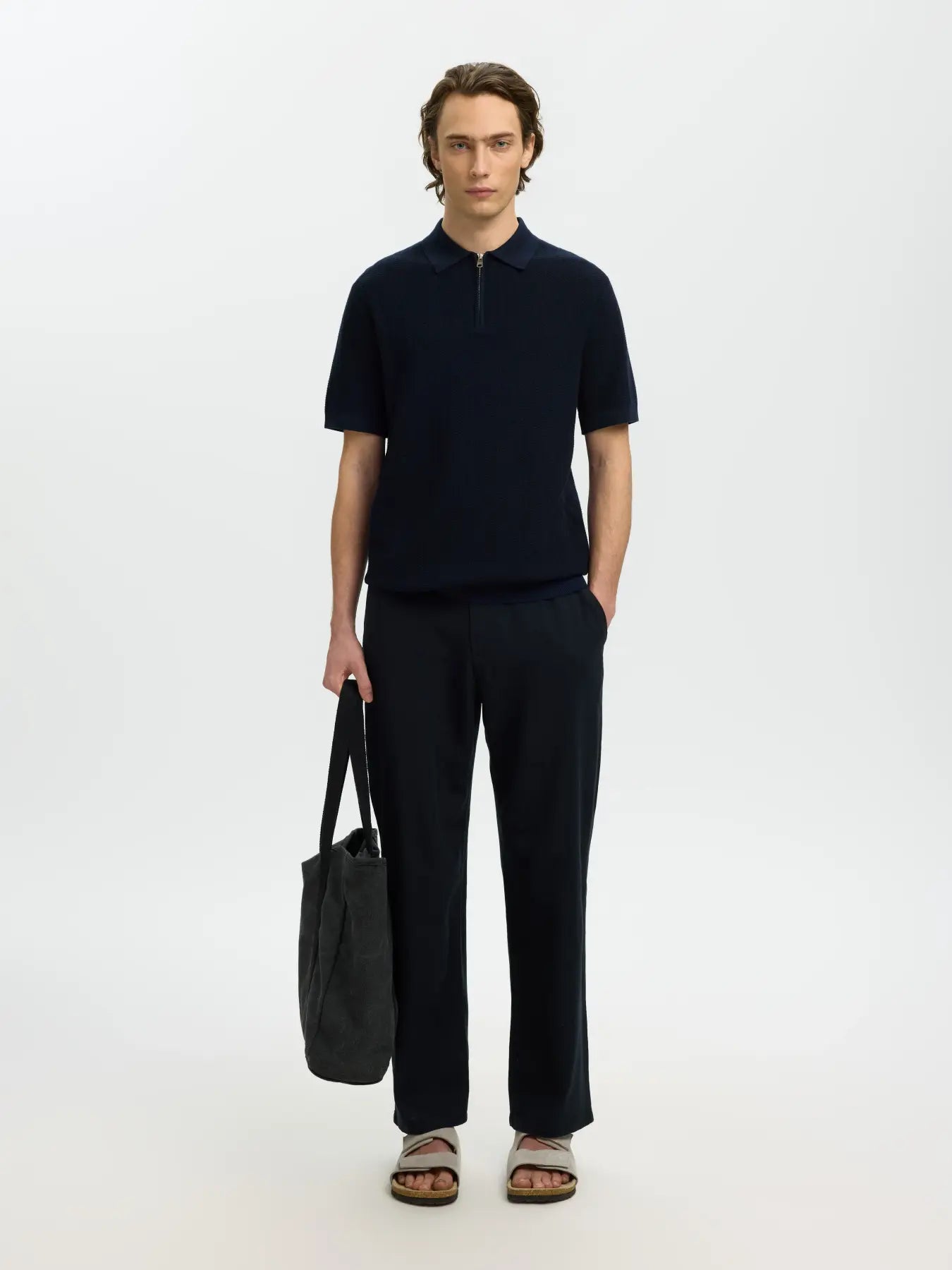 Zip-Up Structured Polo