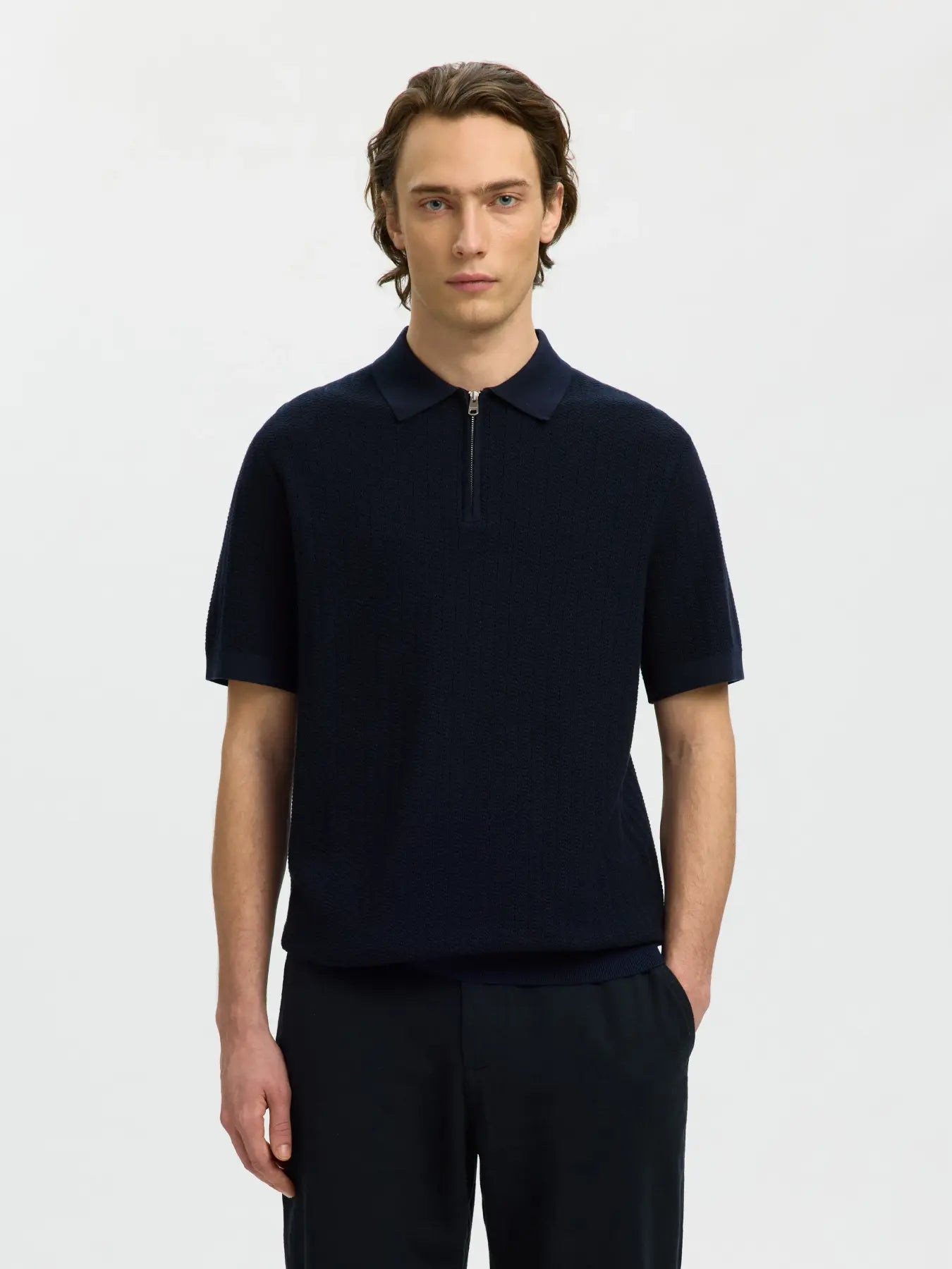 Zip-Up Structured Polo