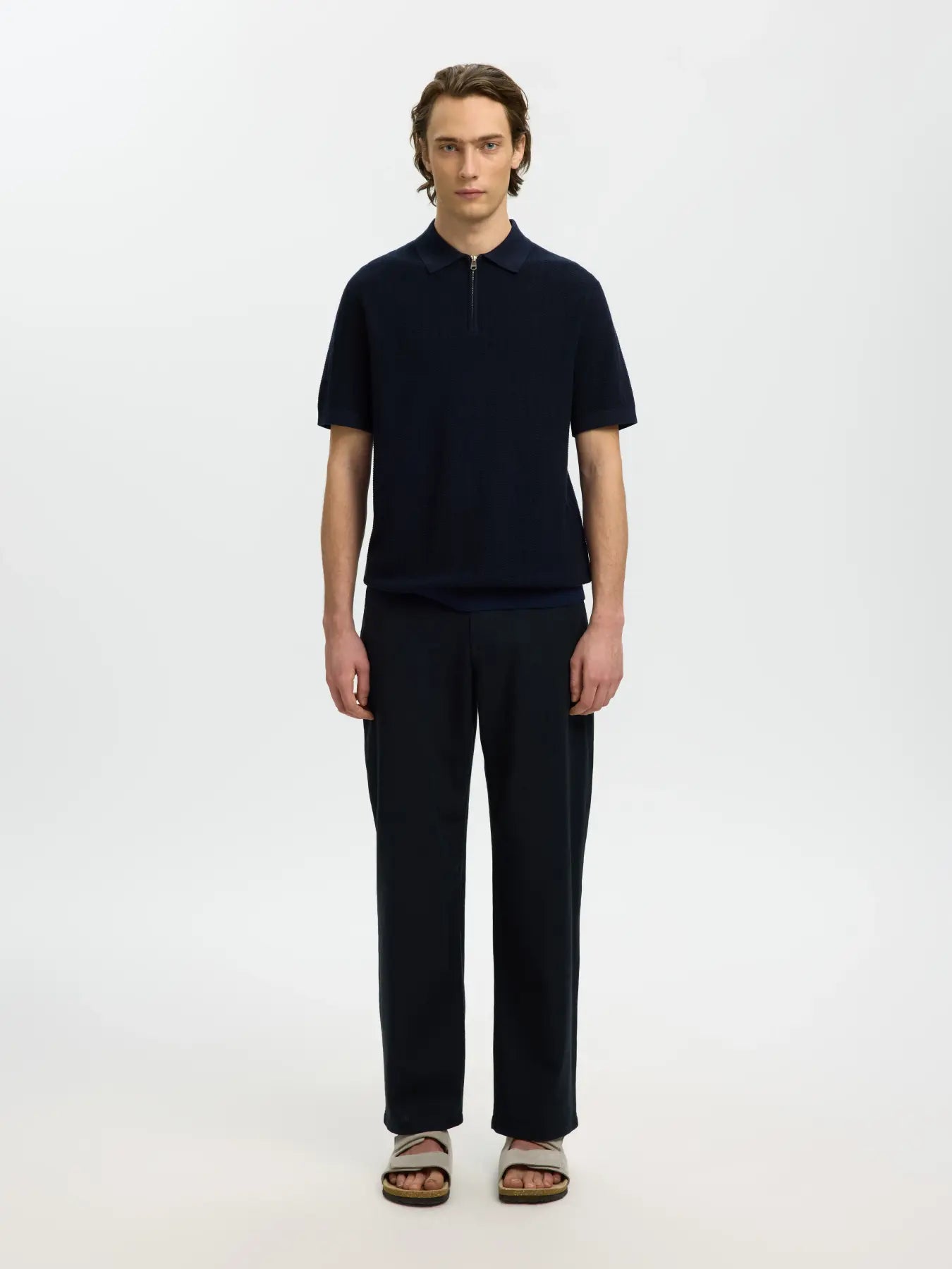 Zip-Up Structured Polo