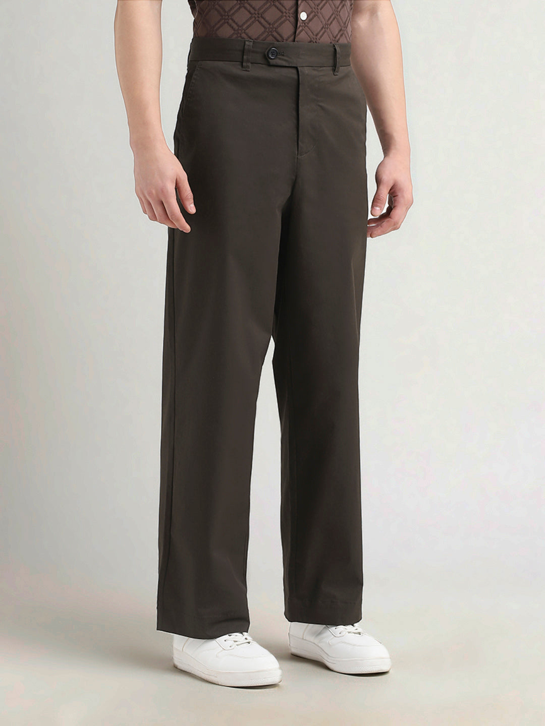 Dark Brown Wide Fit Pants
