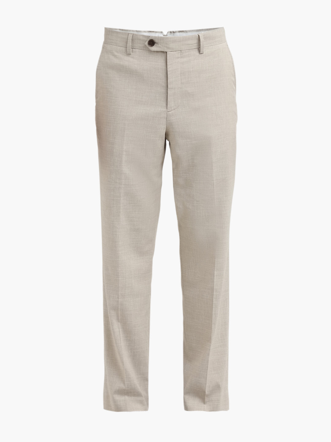 Beige Regular Fit Suit-Set Trousers