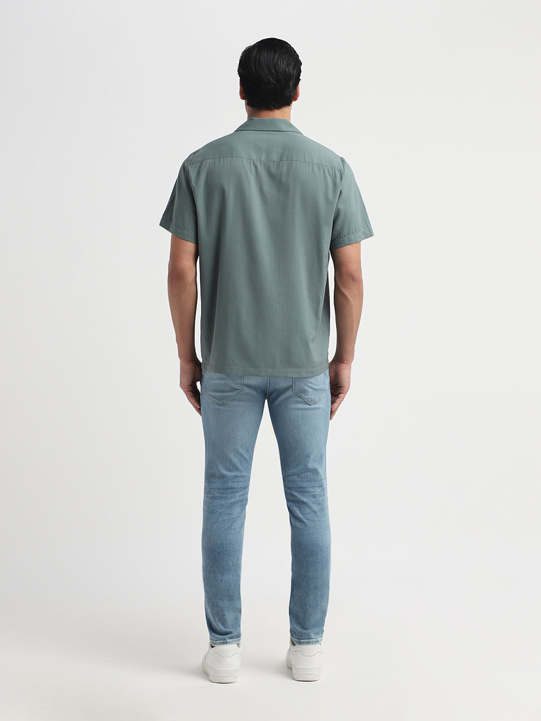 Cuban Collar Regular Fit Shirt - Green