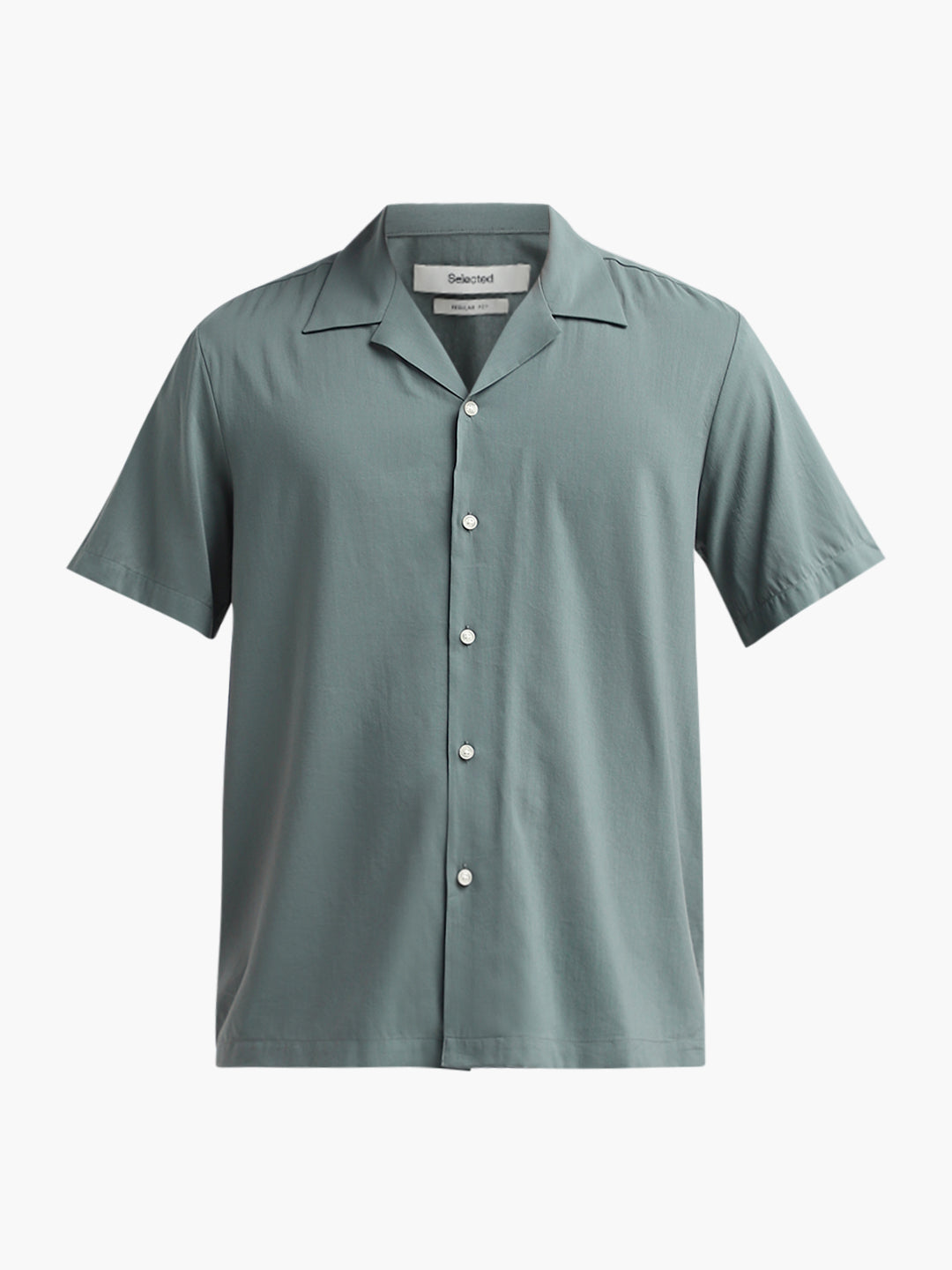 Cuban Collar Regular Fit Shirt - Green