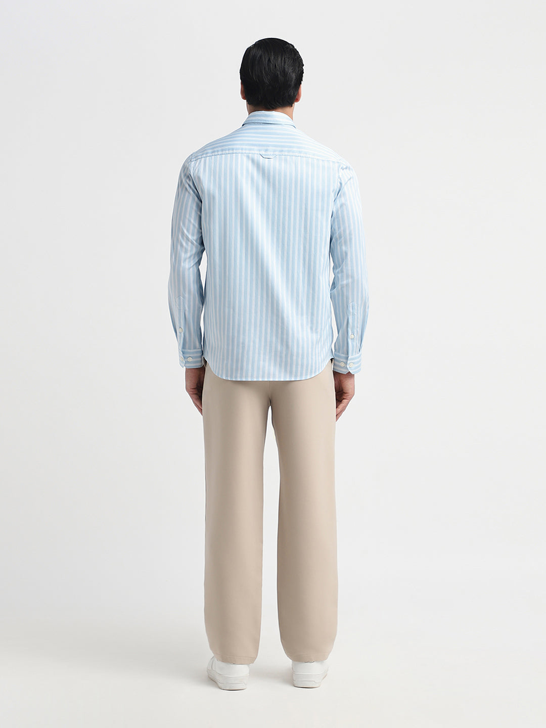 Light Blue Striped Dobby Shirt