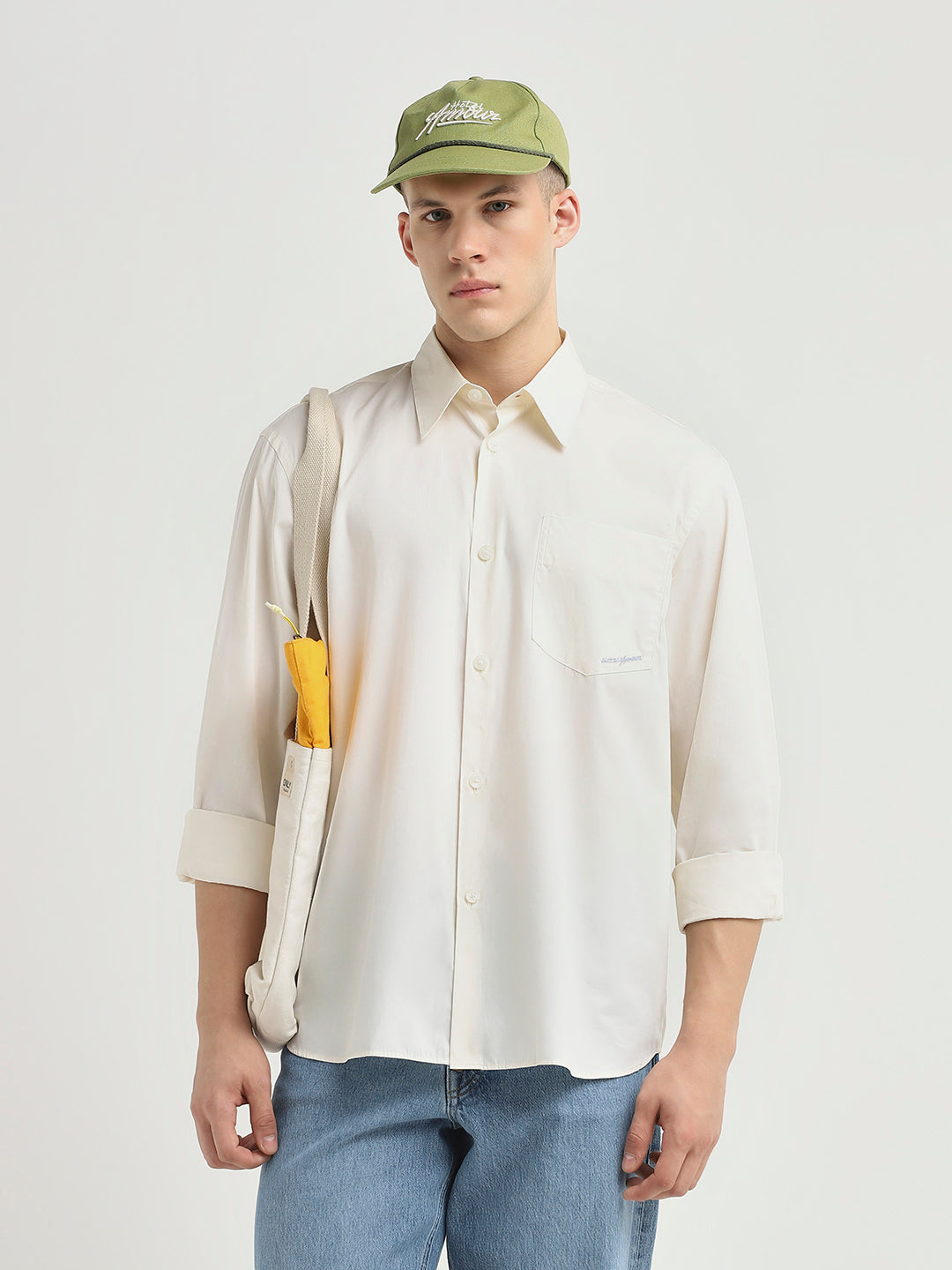 Regular Fit Embroidered Text Shirt