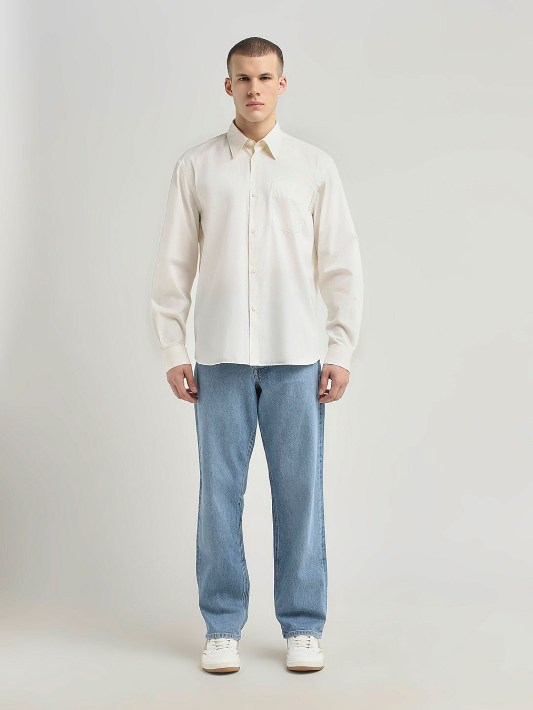 Regular Fit Embroidered Text Shirt