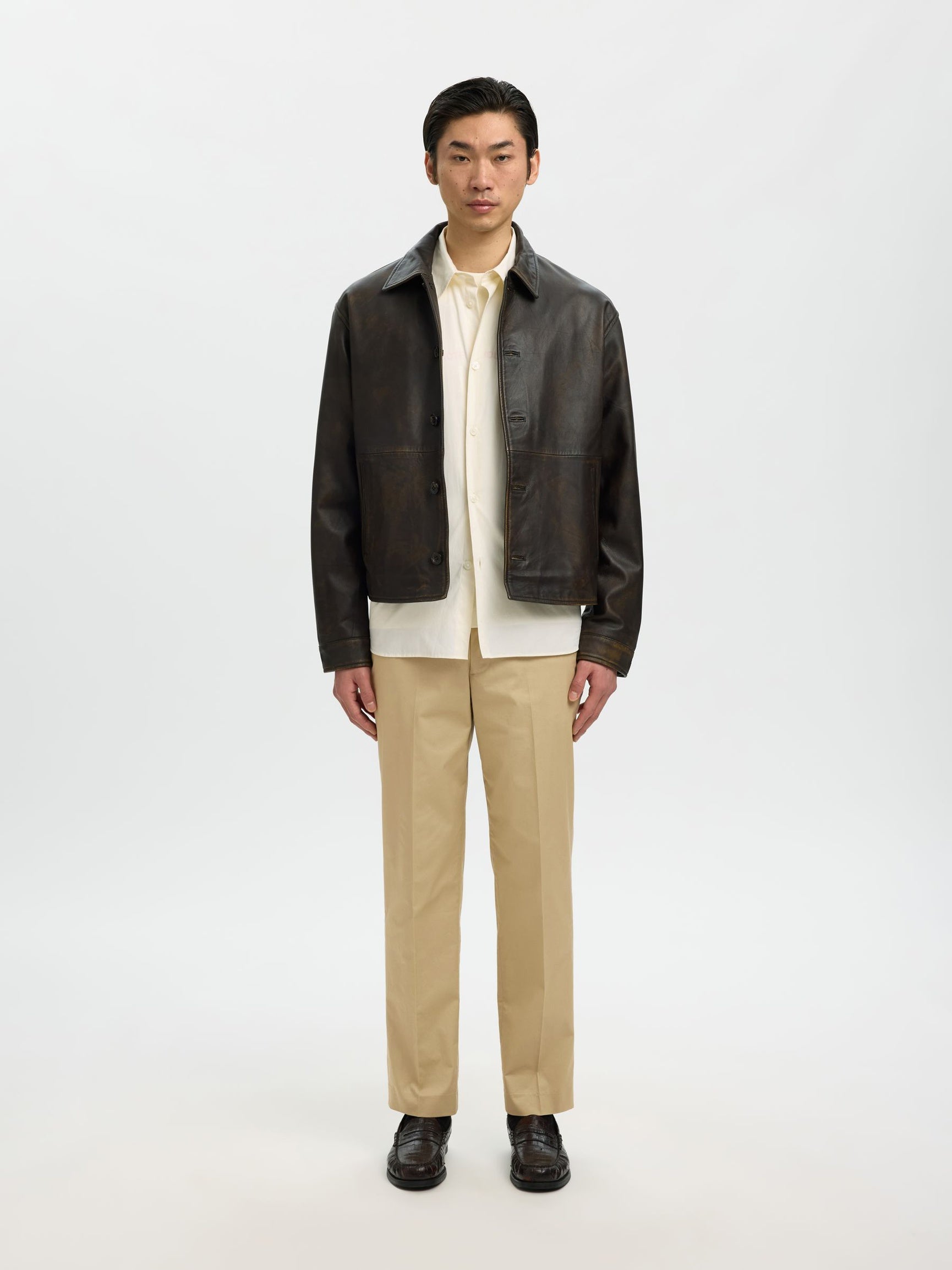Beige Regular Fit Trousers