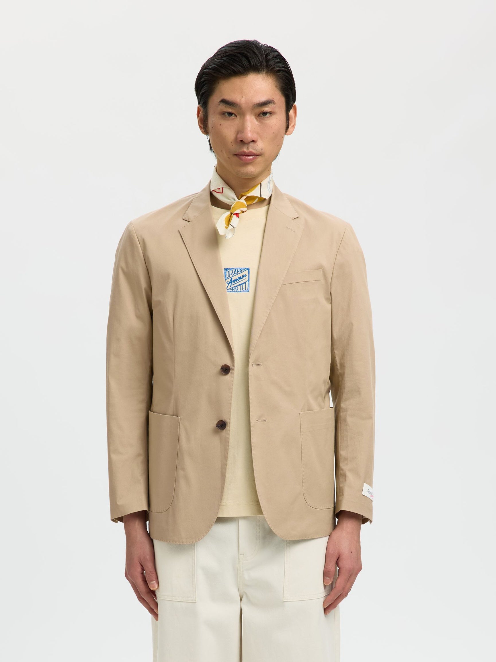 Beige Regular Fit Blazer
