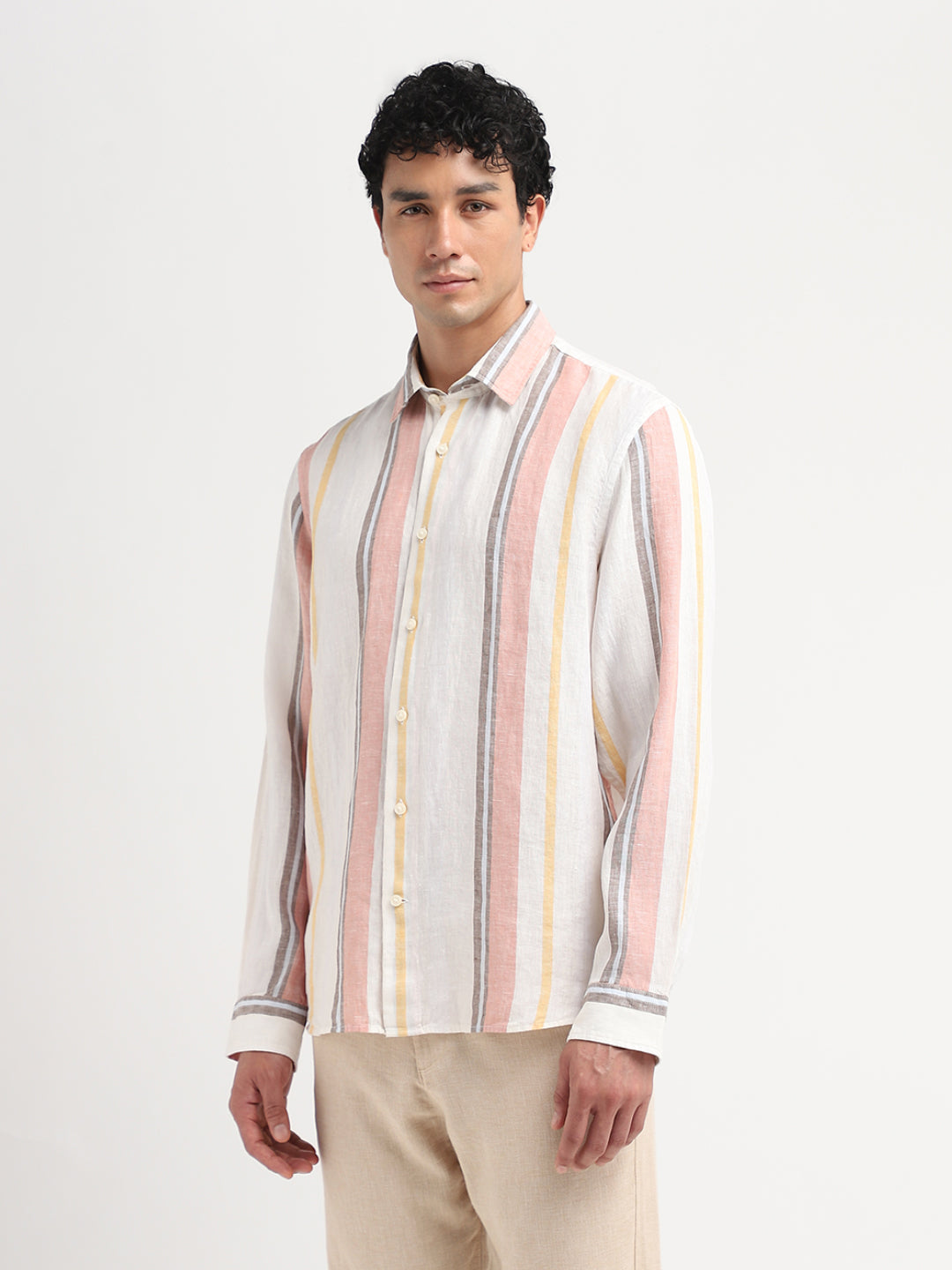 Linen Colourblocked Shirt