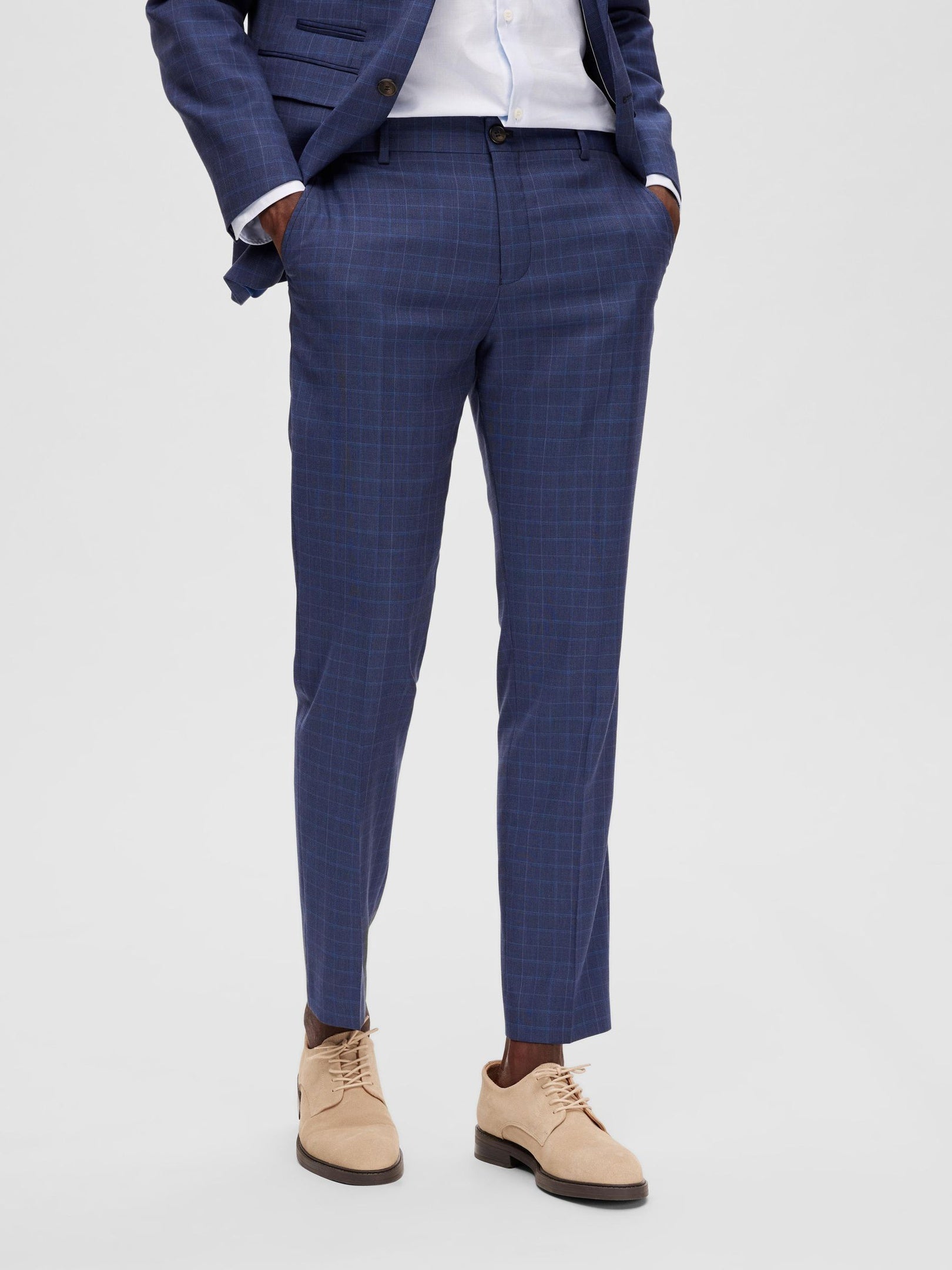 Check Regular Fit Tailored Trousers
