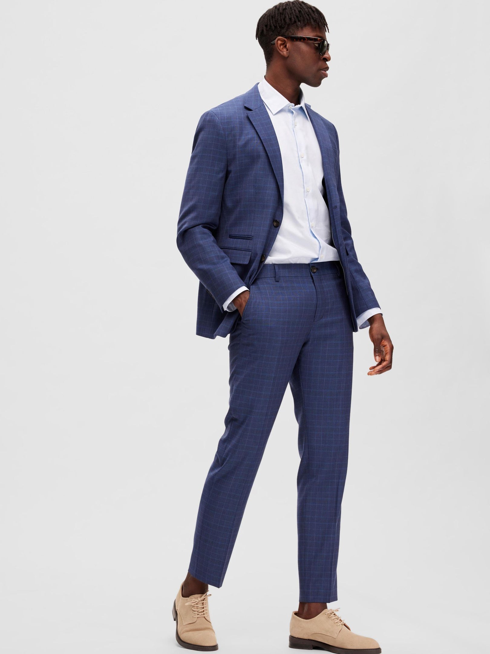 Check Regular Fit Tailored Trousers