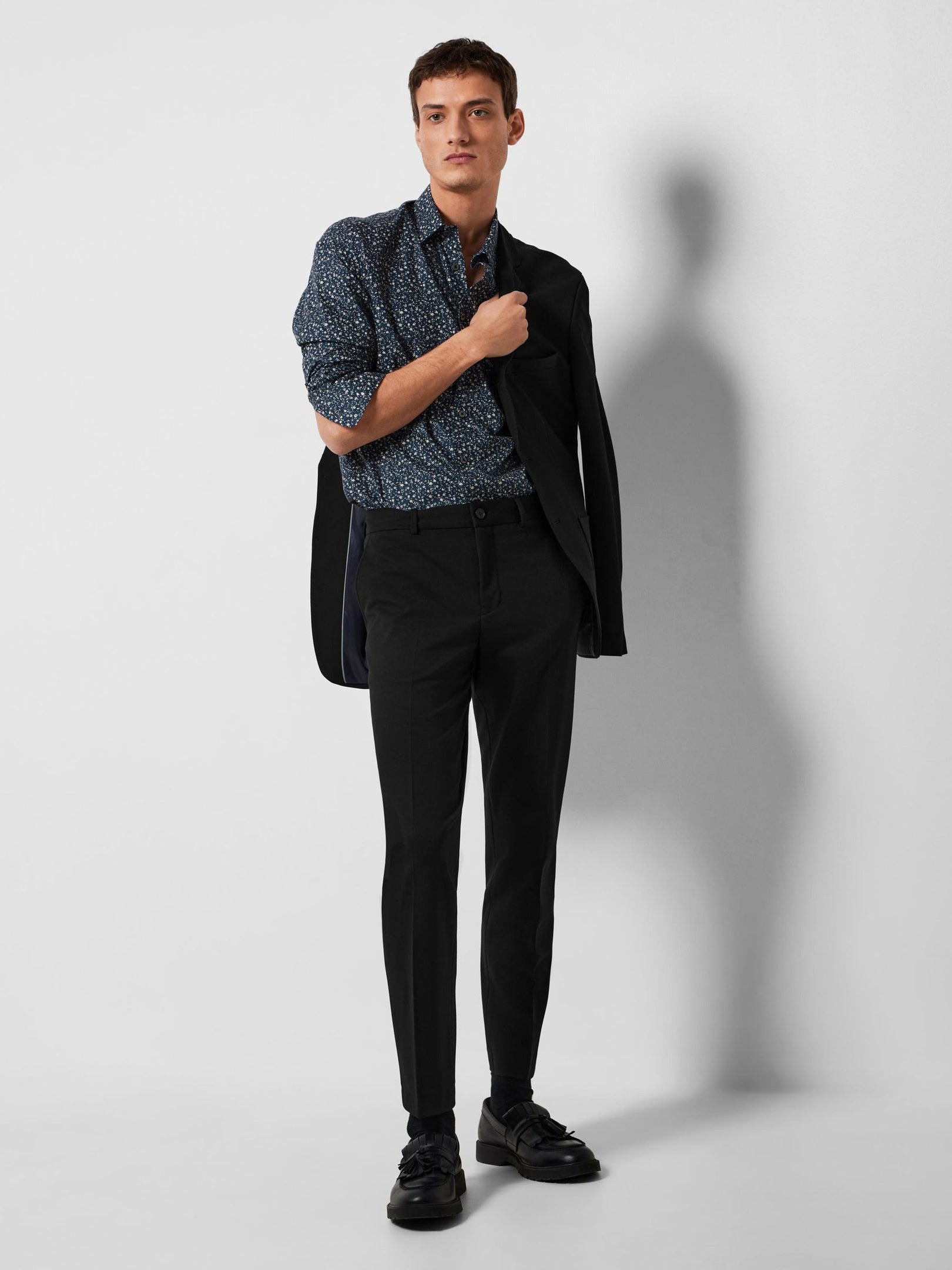 Regular Fit Tailored Trousers - Black