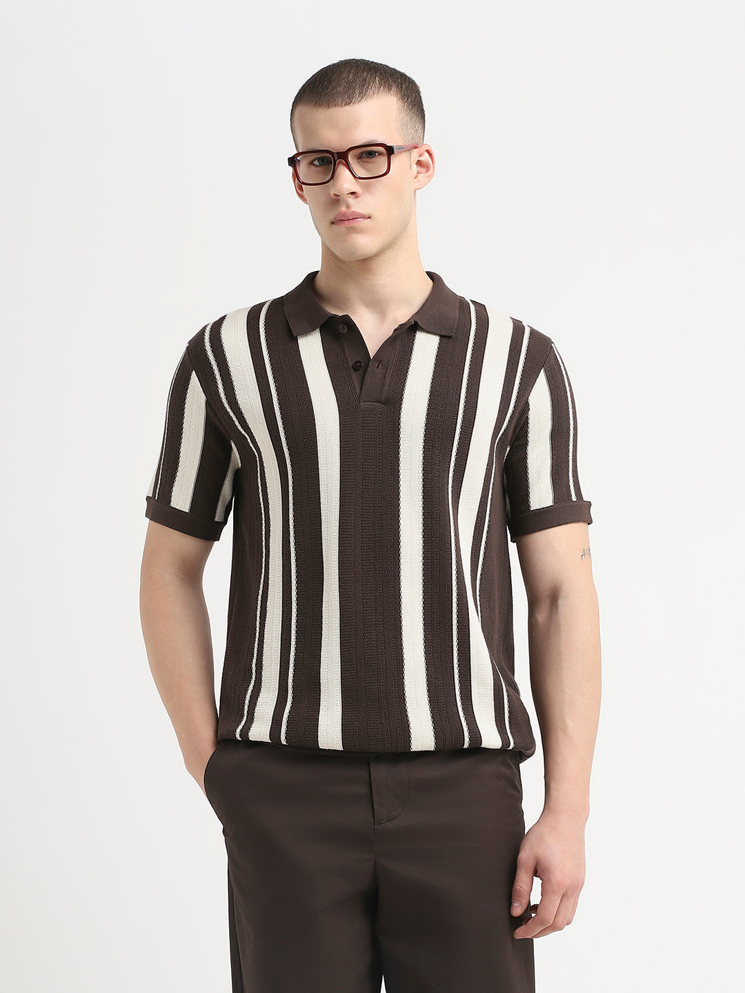 Striped Cotton Slim Fit Polo