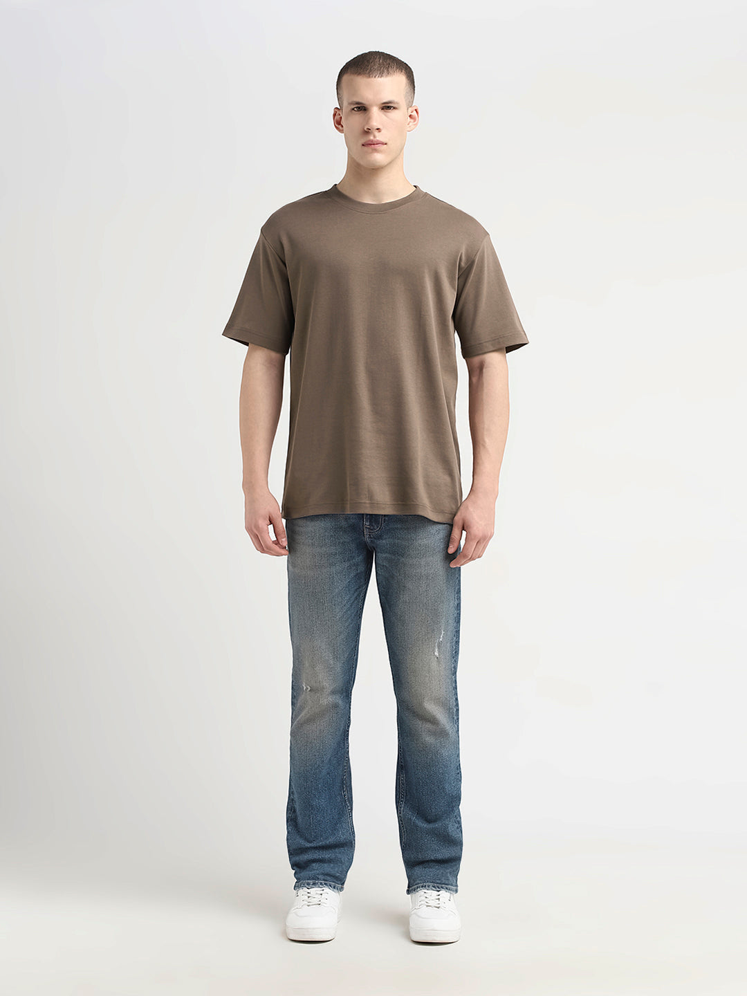 Regular Fit Crew Neck T-Shirt - Brown