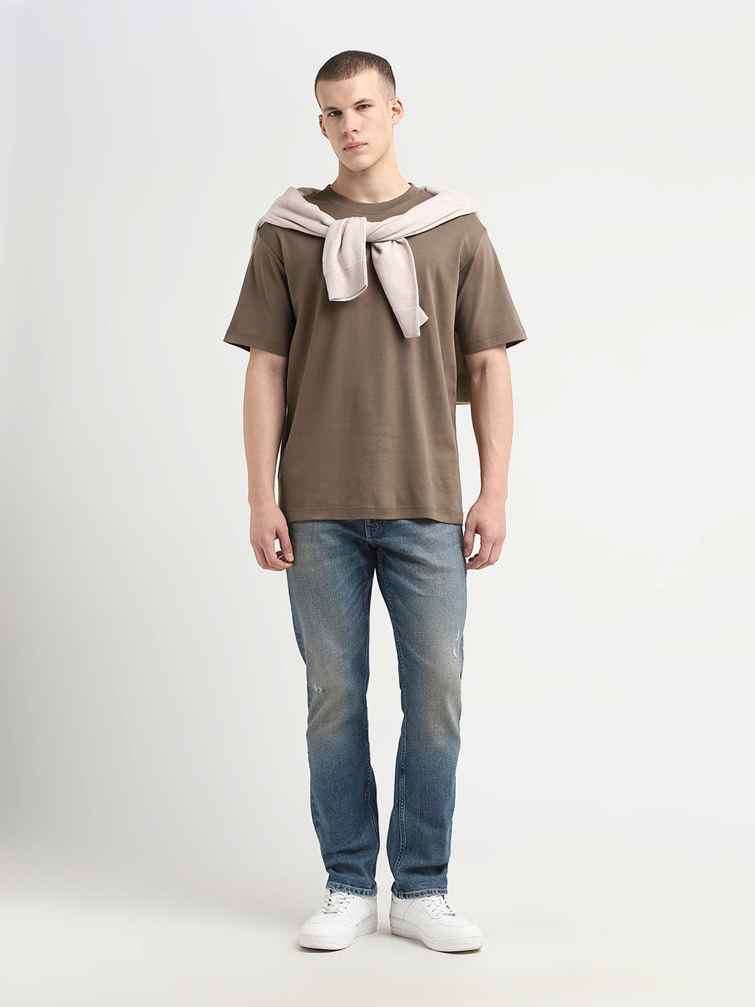 Regular Fit Crew Neck T-Shirt - Brown