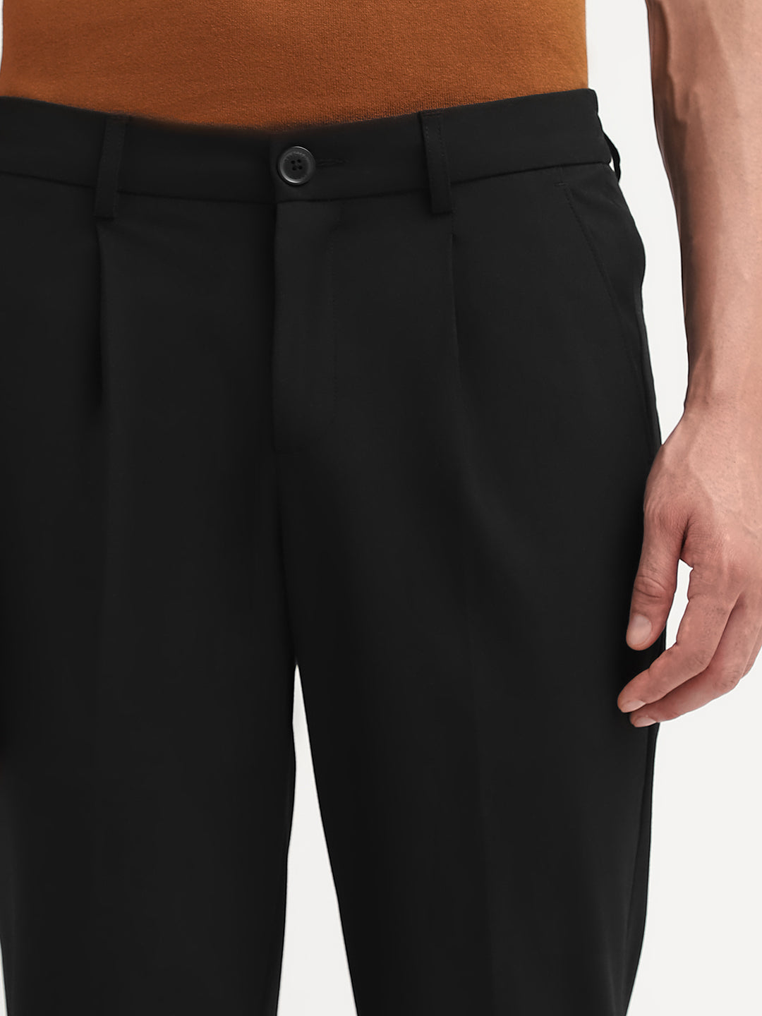 Black Regular Fit Pants