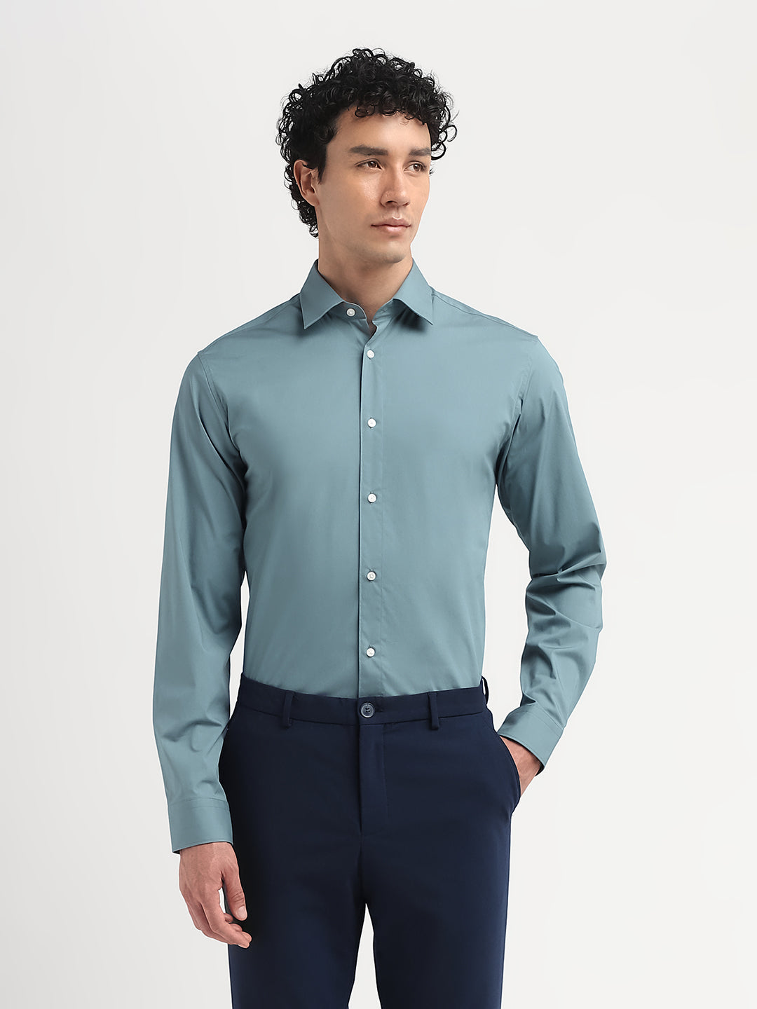 Blue Slim Fit Formal Shirt