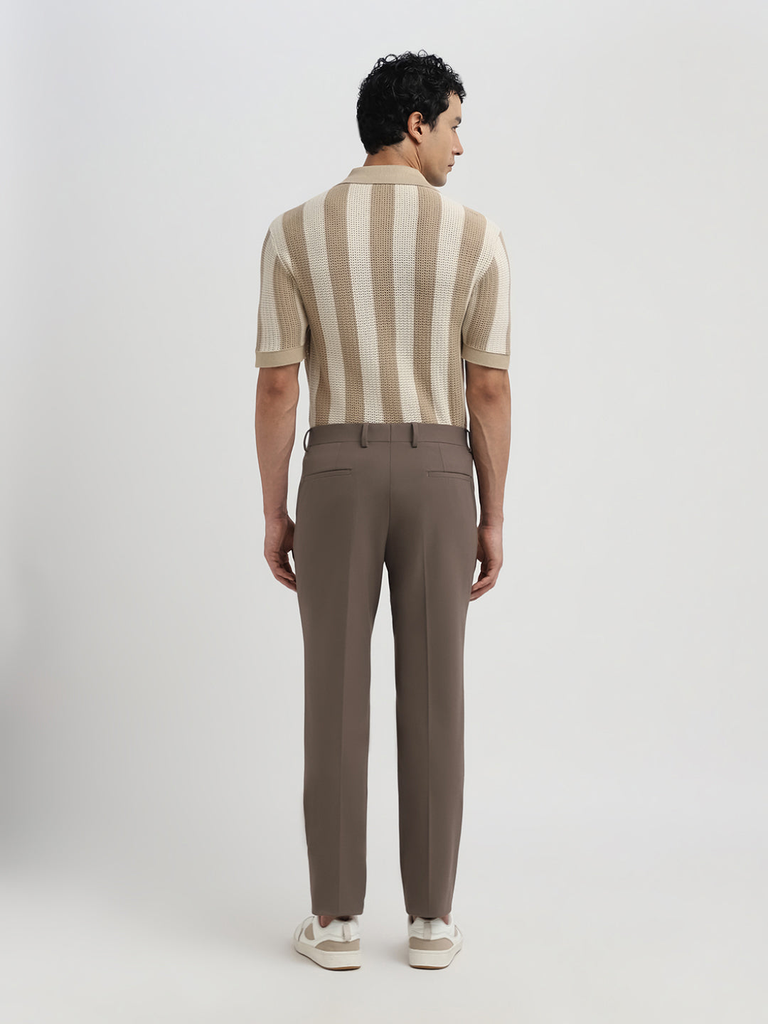 Dark Brown Slim Fit Formal Trousers