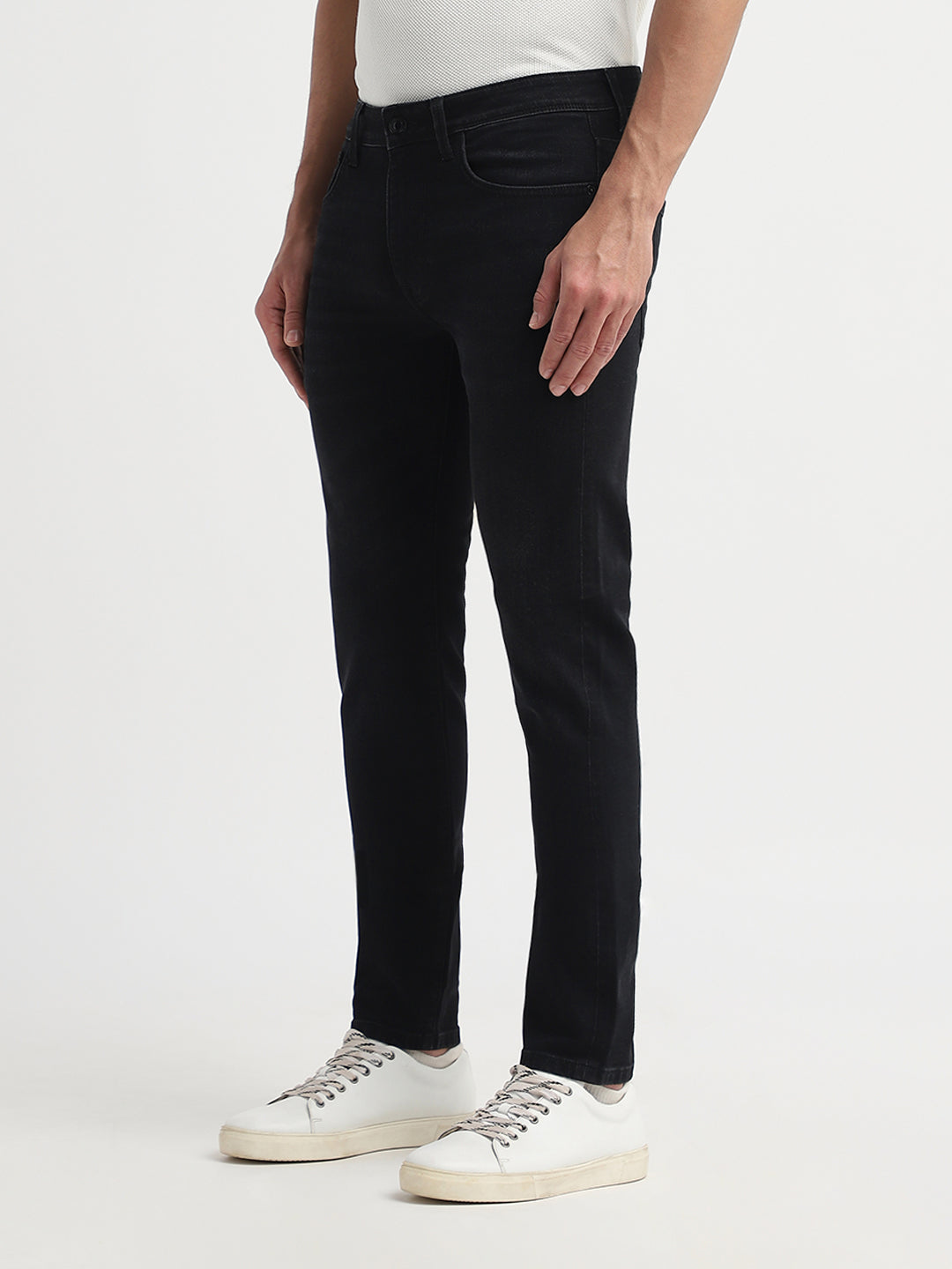 Black Cotton Slim Fit Jeans