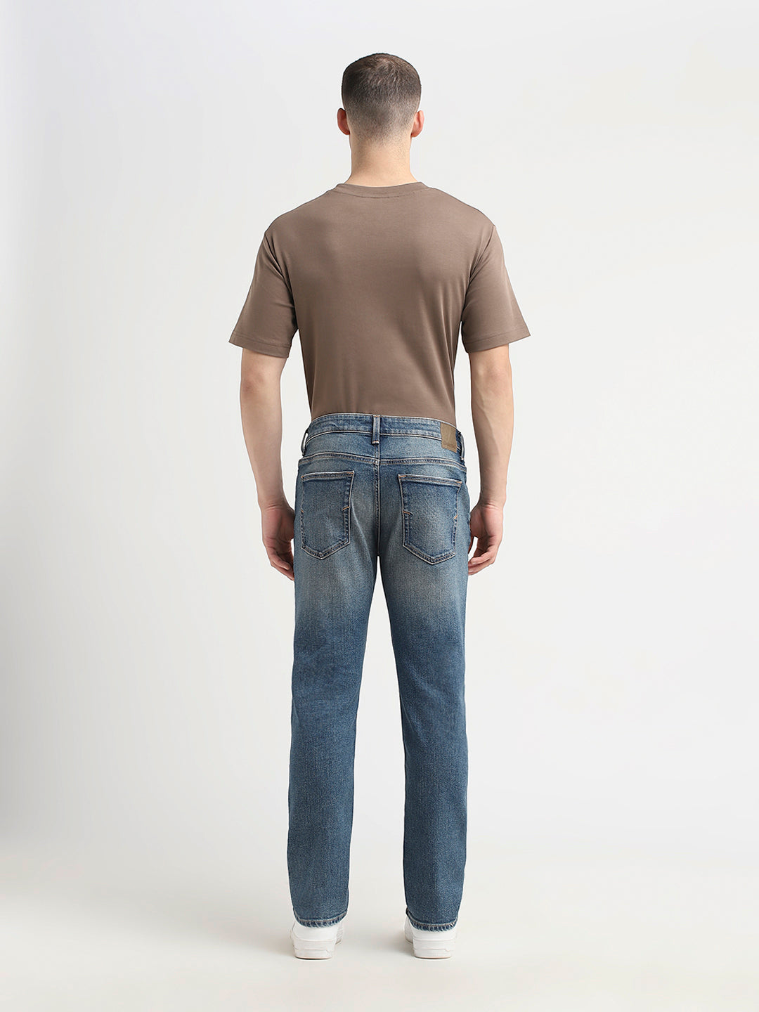 Mildly Distressed Straight Fit Jeans