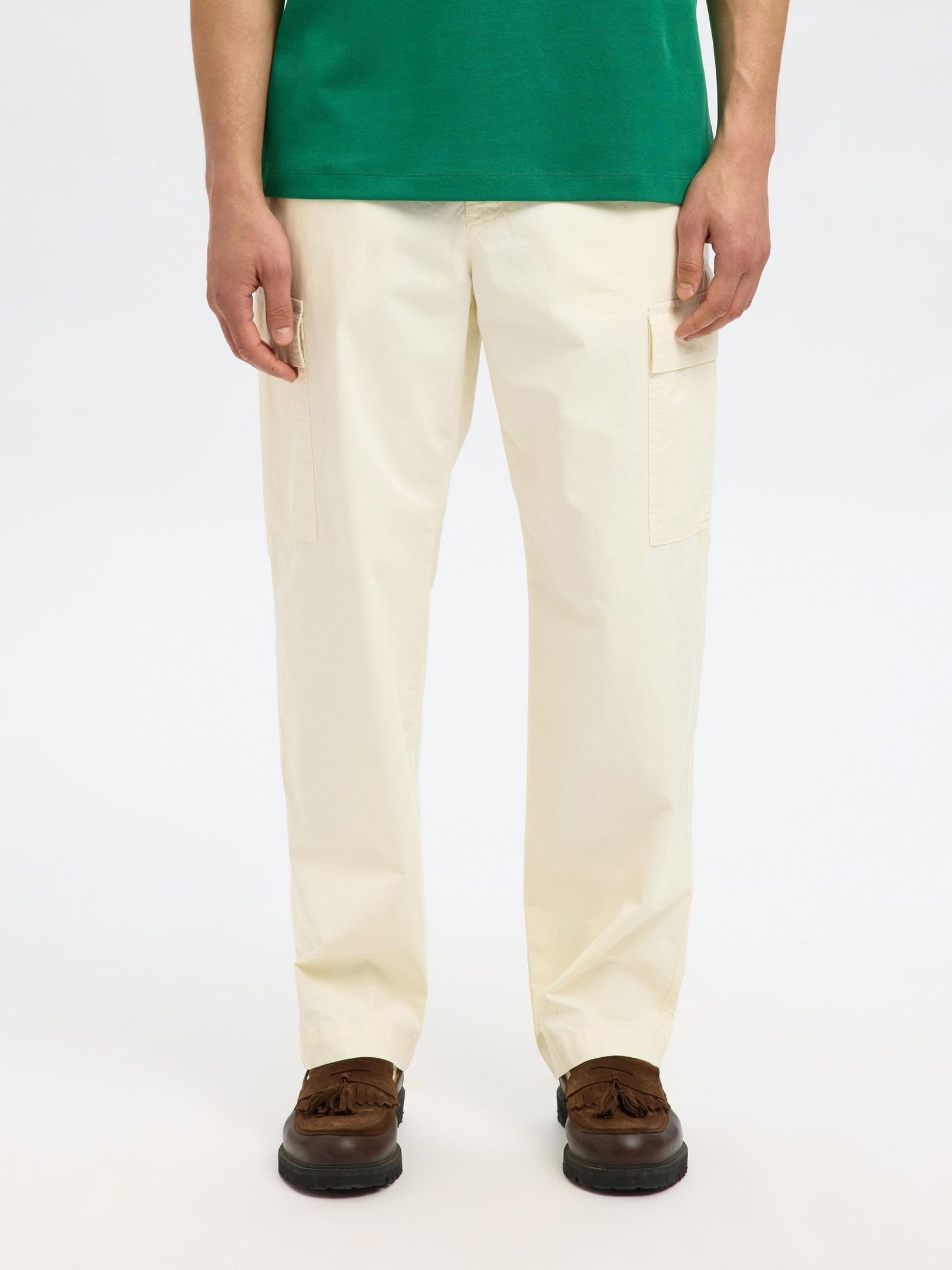 Loose Fit Cargo Pants - Off-White