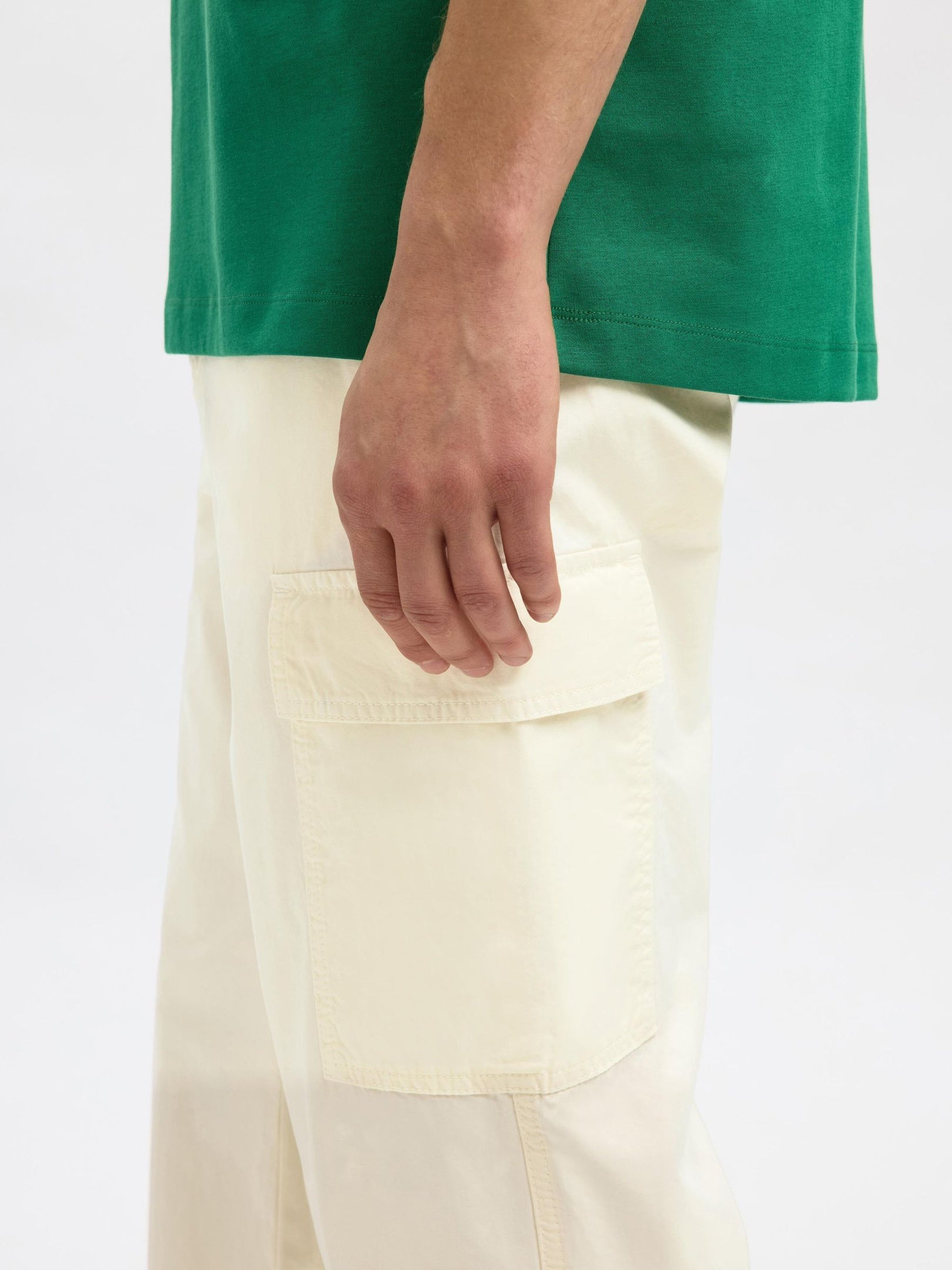 Loose Fit Cargo Pants - Off-White