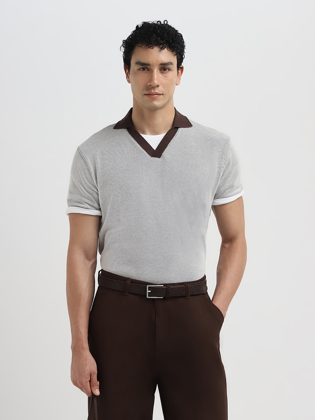Buy Short Sleeves Split Neck Polo for Men Online