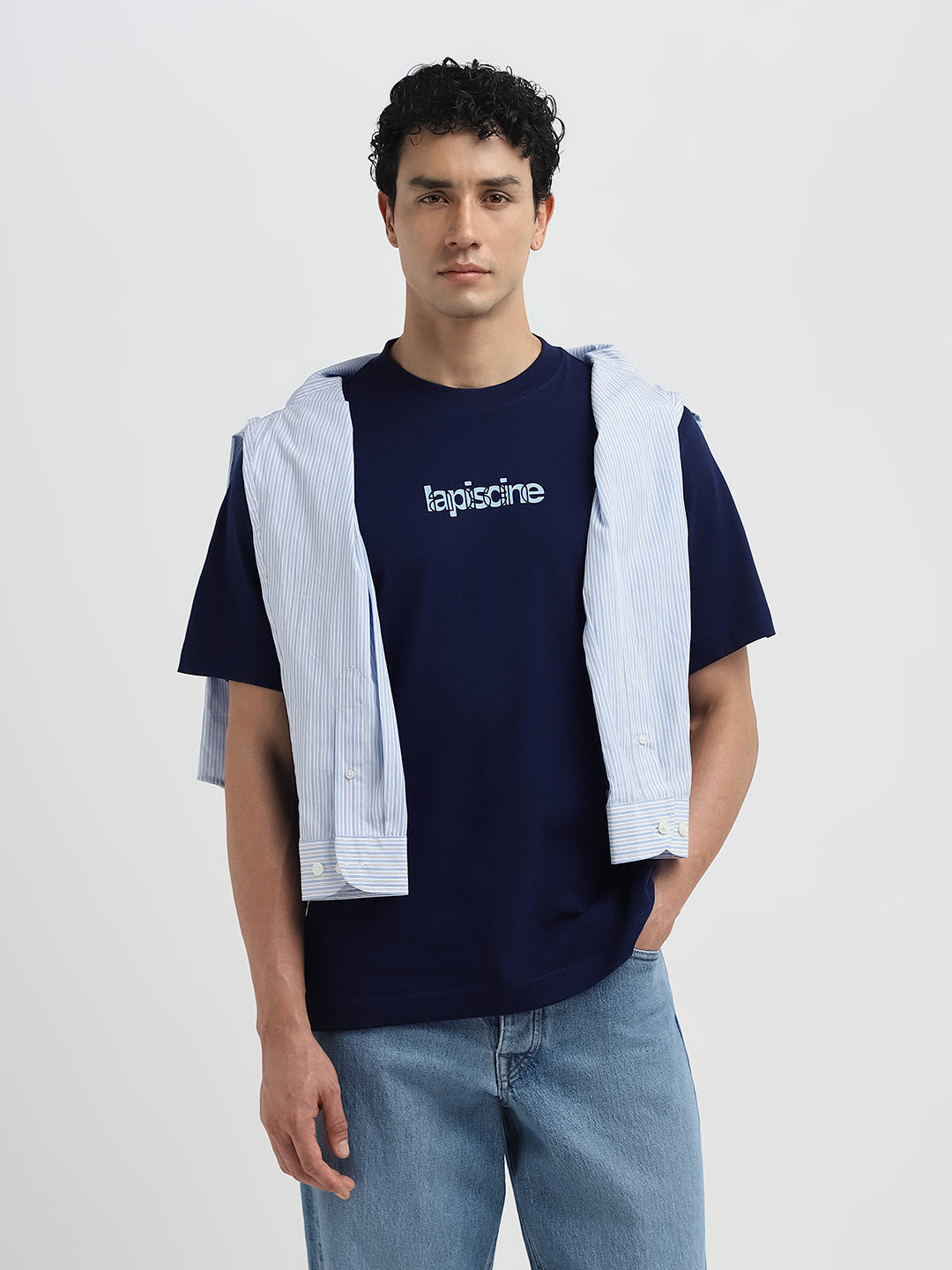 Dark Blue Printed T-Shirt