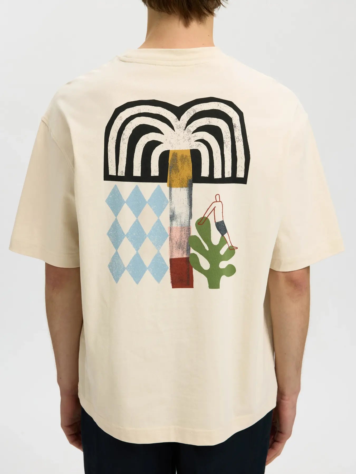 Relaxed Fit Printed T-Shirt - Beige