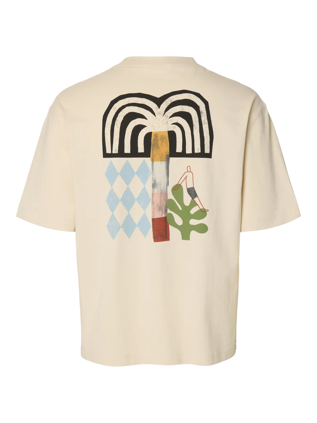 Relaxed Fit Printed T-Shirt - Beige