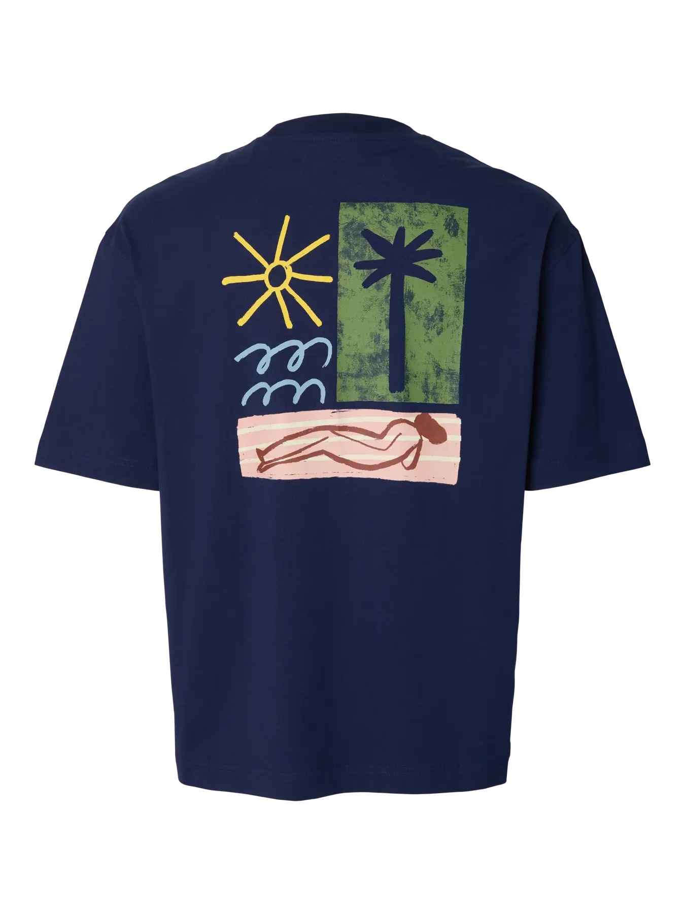 Relaxed Fit Printed T-Shirt - Dark Blue