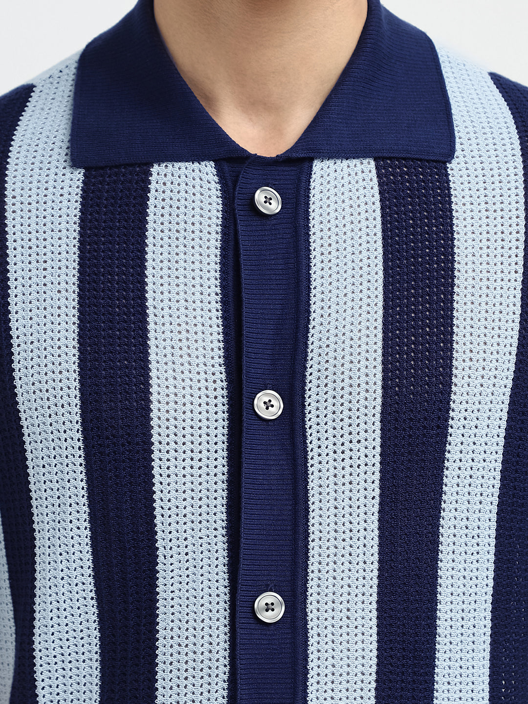 Structured Organic Cotton Polo Cardigan