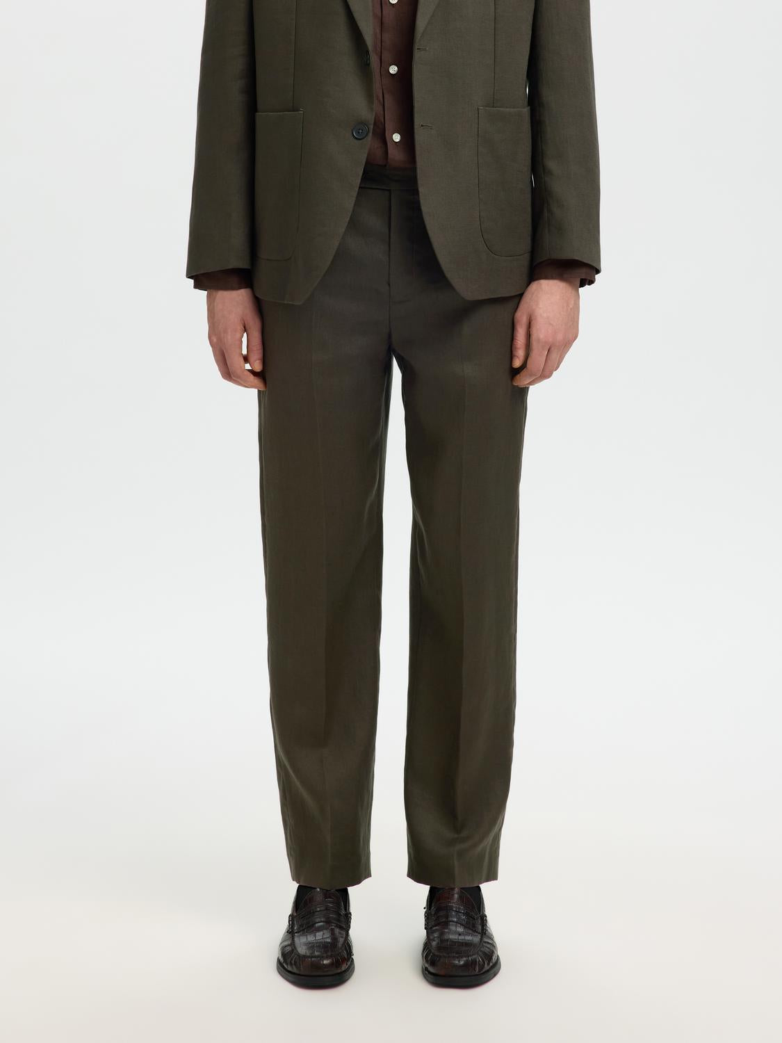 Dark Green Tailored Trousers