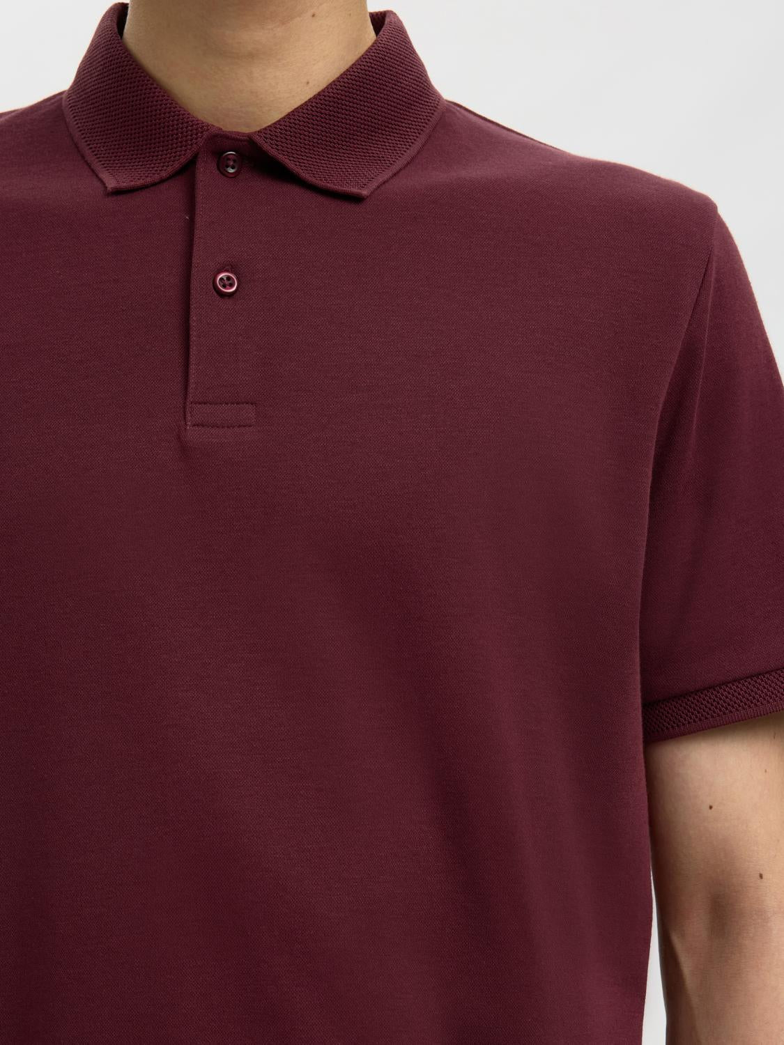 Dark Red Knitted Polo