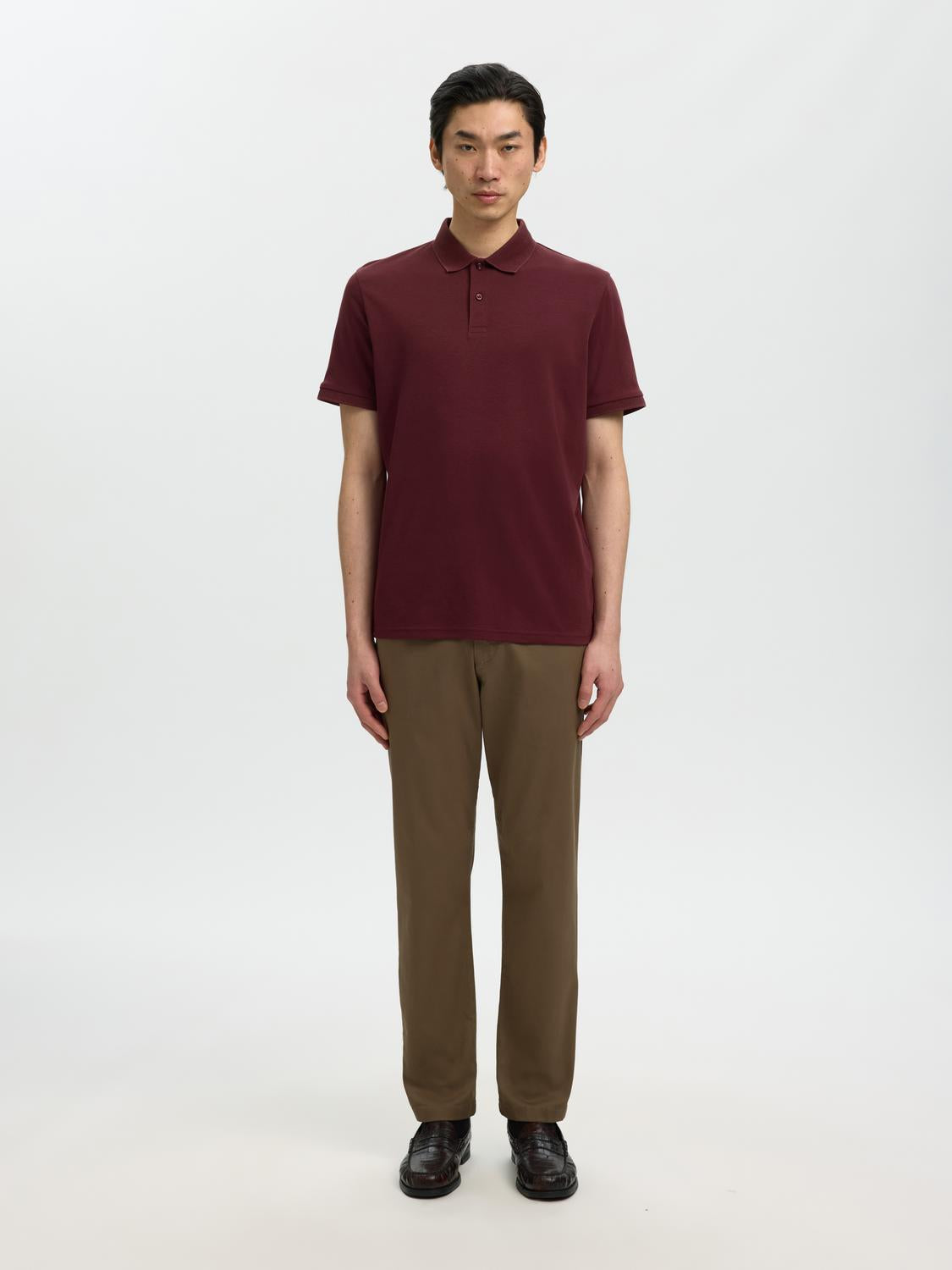 Dark Red Knitted Polo