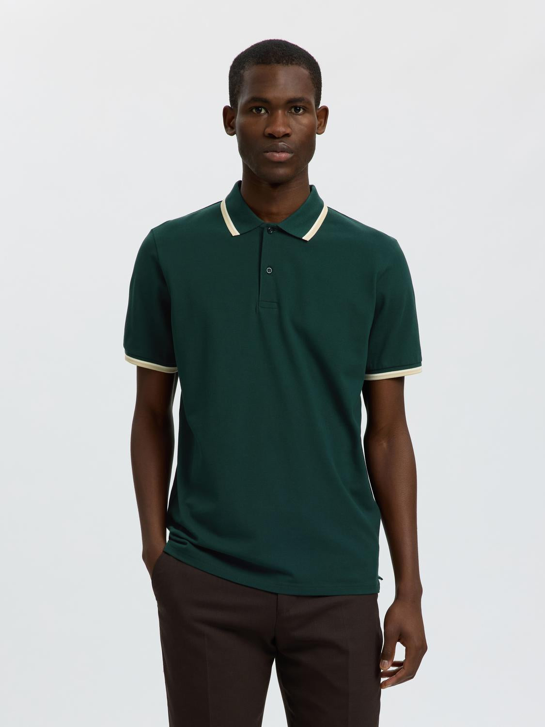 Dark Green Slim Fit Polo