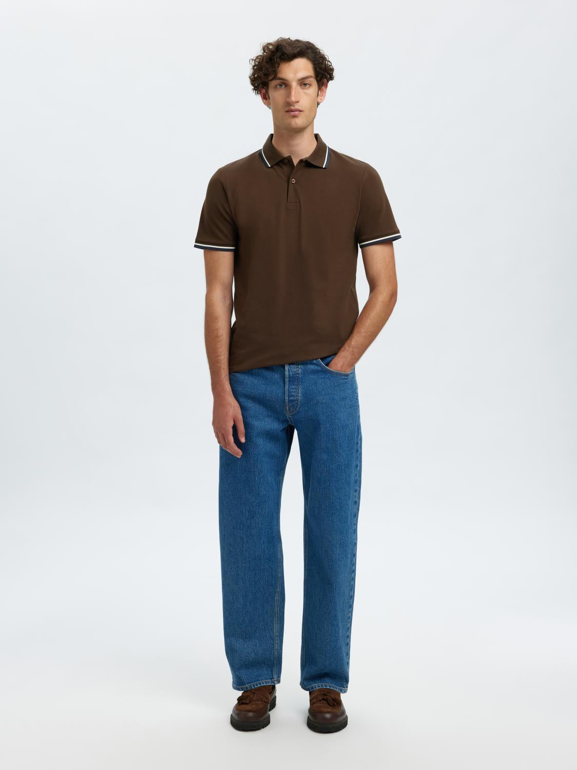 Dark Brown Slim Fit Polo