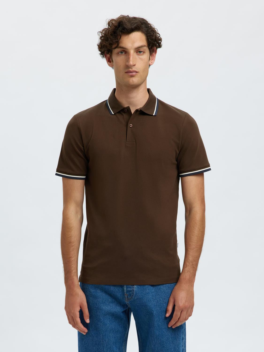 Dark Brown Slim Fit Polo