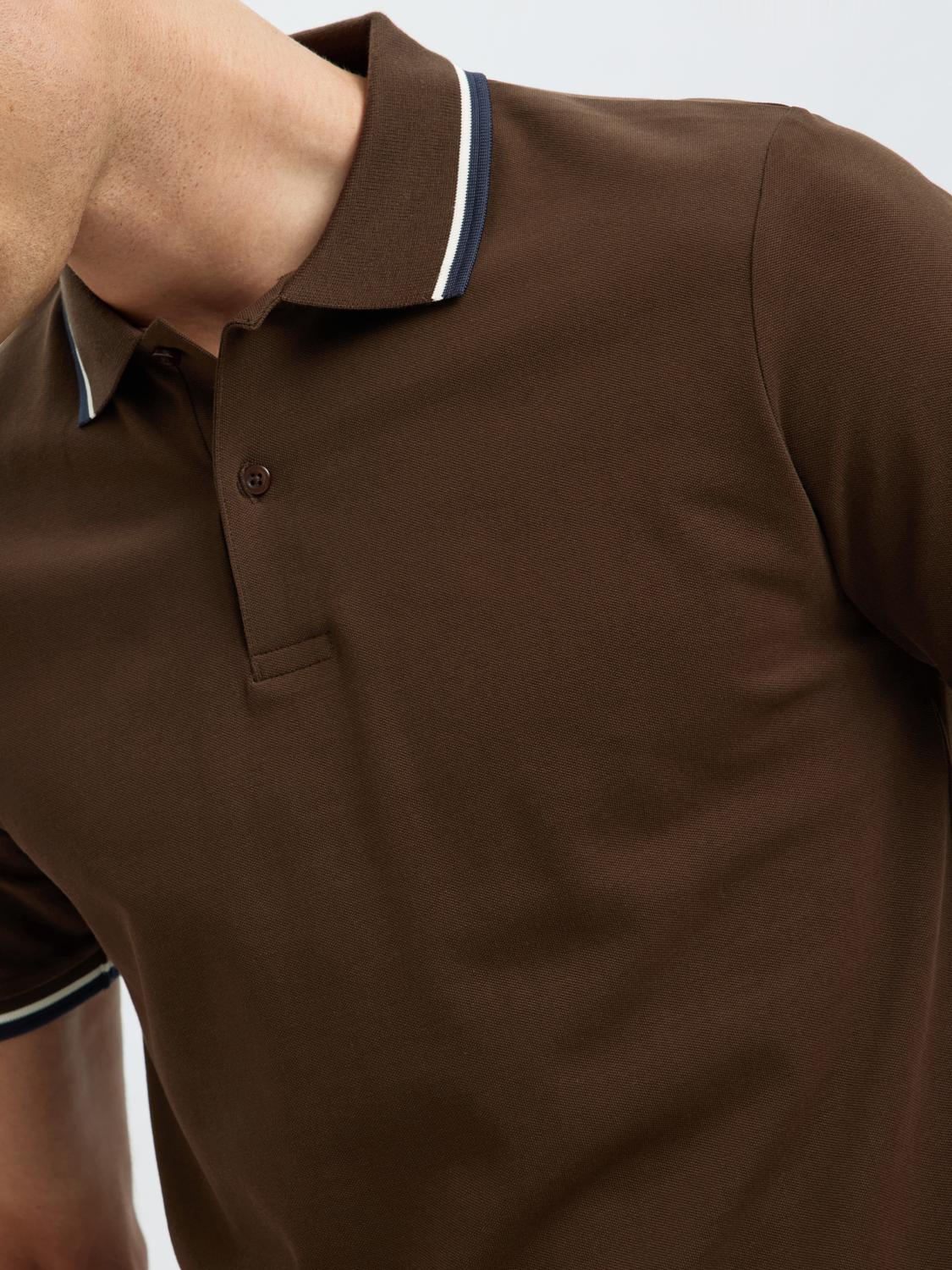 Dark Brown Slim Fit Polo