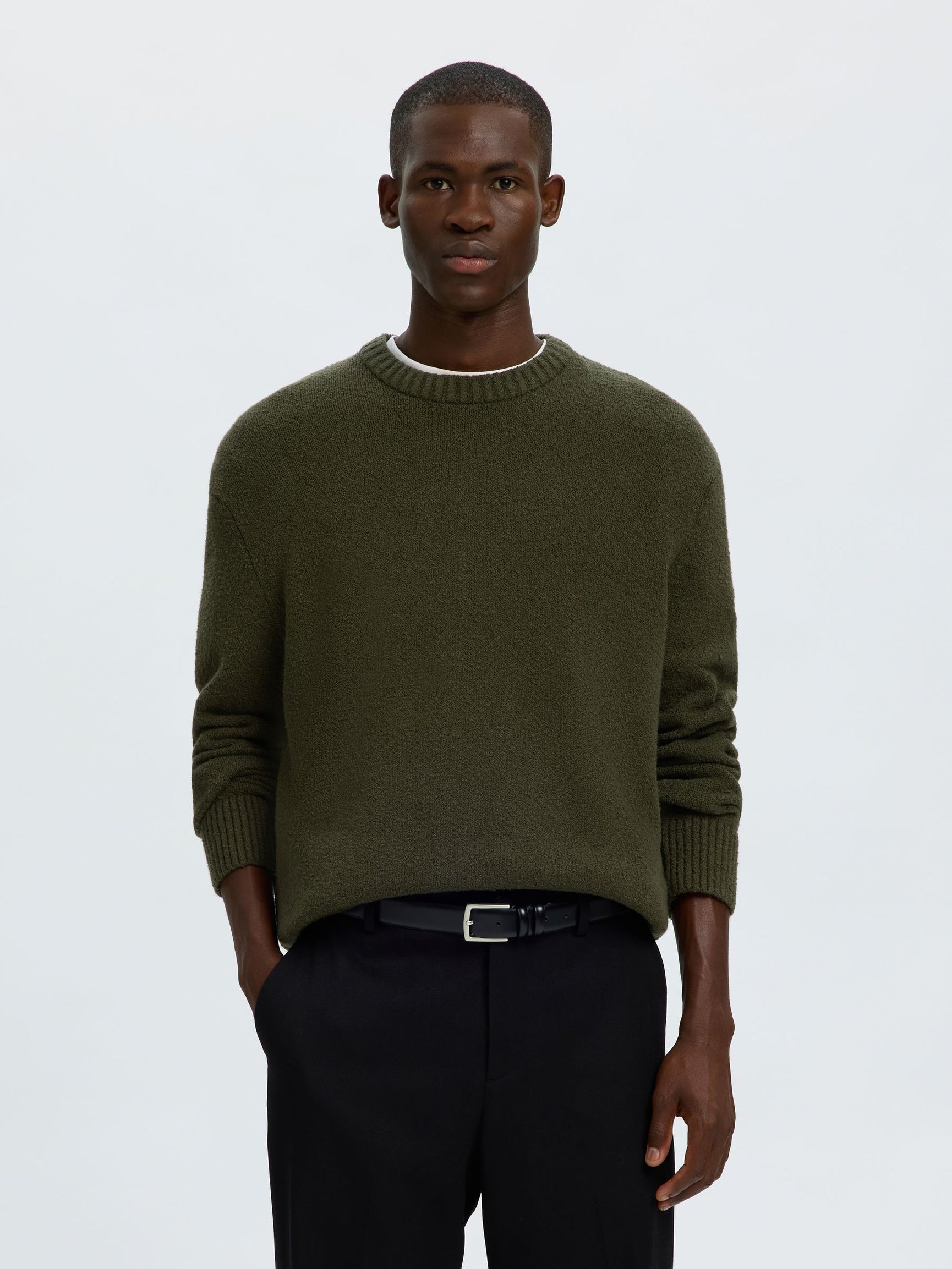 Dark Green Relaxed Fit Pullover