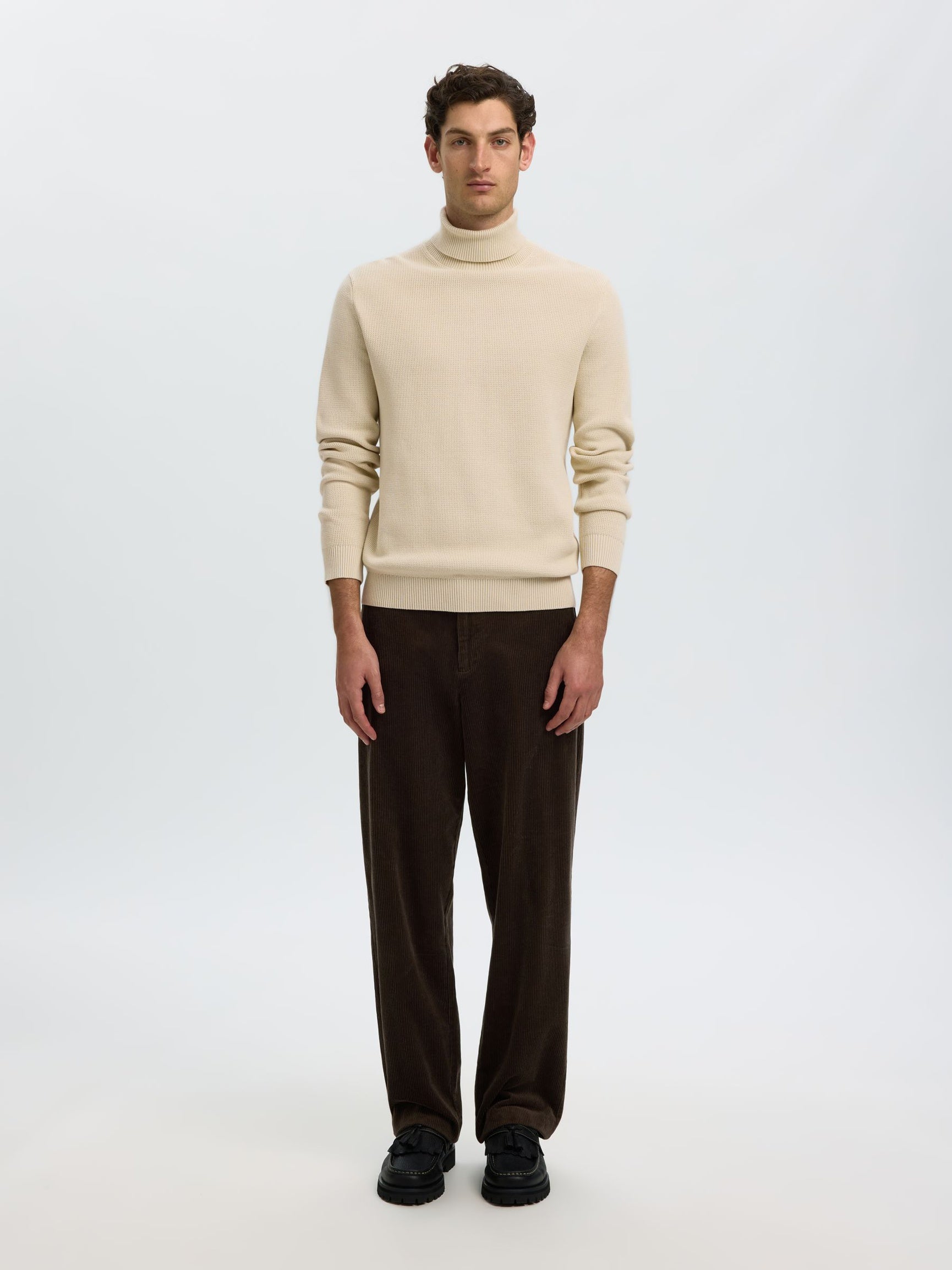 Beige Turtle Neck Pullover