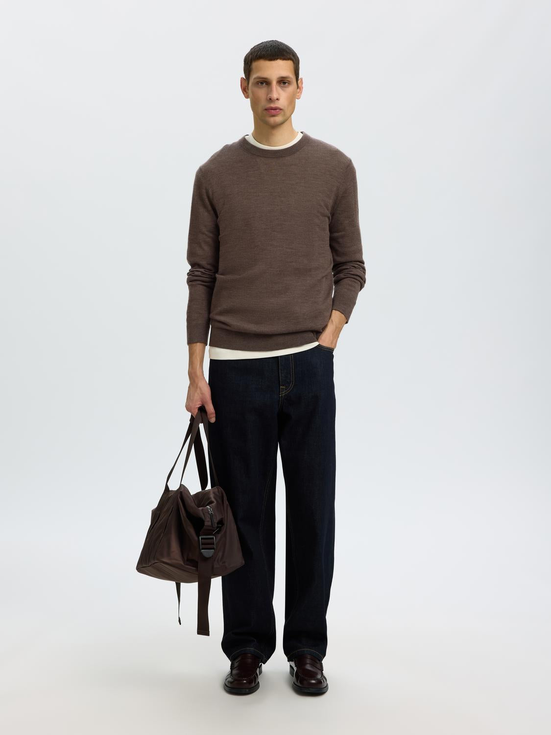 Brown Merino Wool Pullover