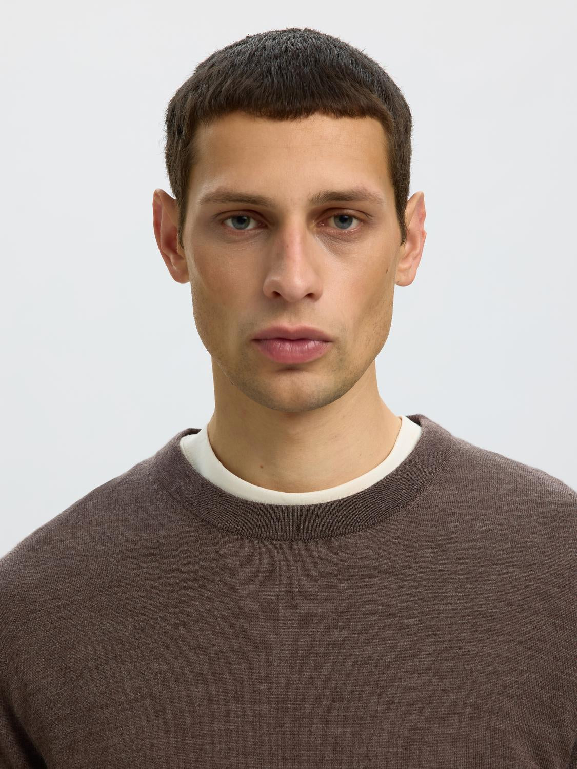 Brown Merino Wool Pullover