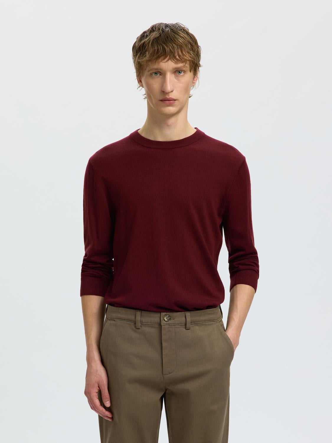 Maroon Merino Wool Pullover