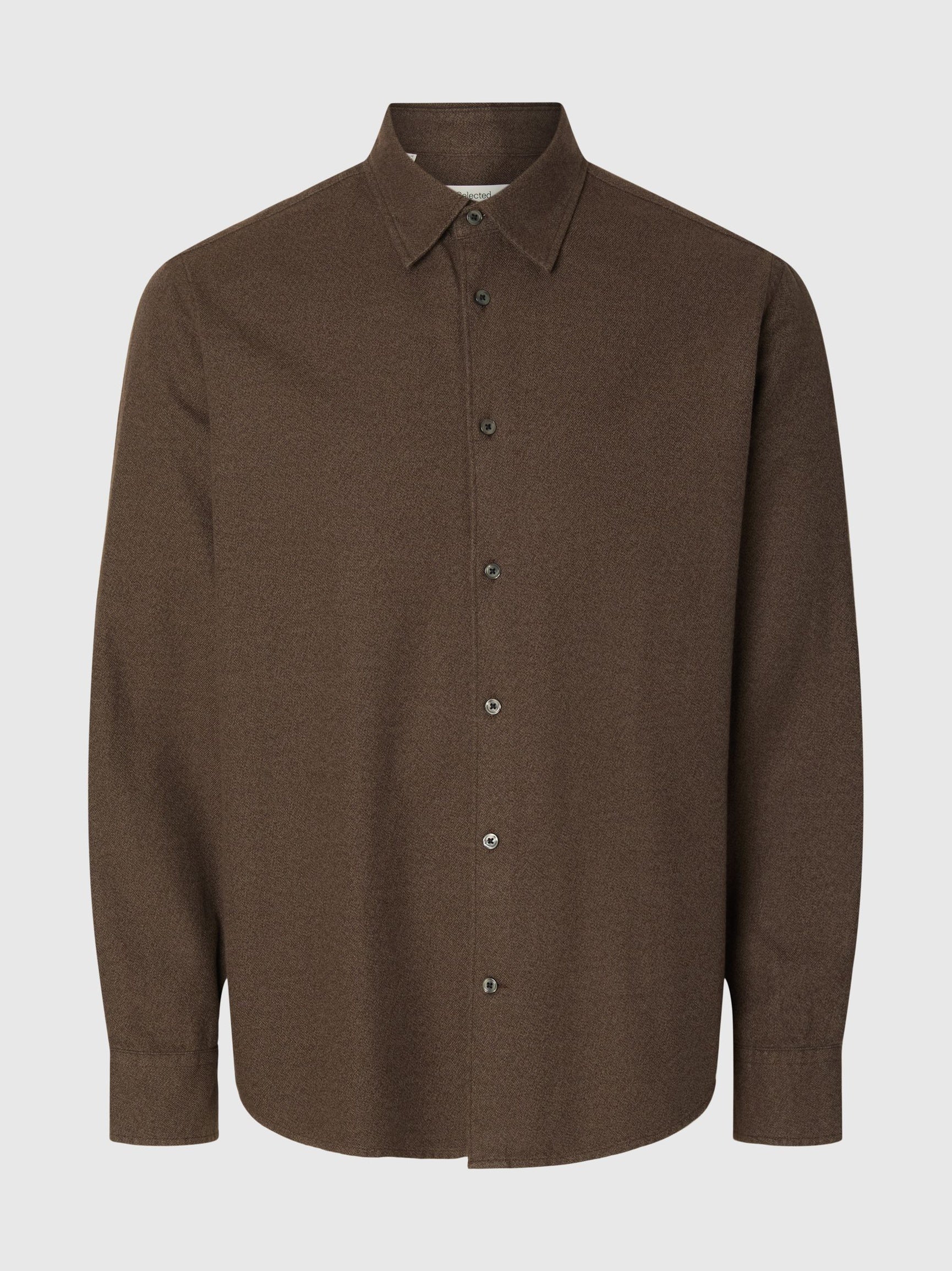 Dark Brown Brushed Regular Fit Shirt