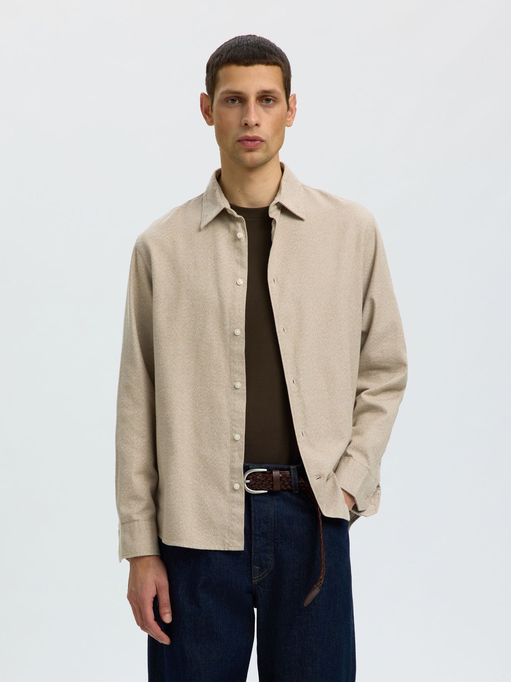 Egret Brushed Regular Fit Shirt