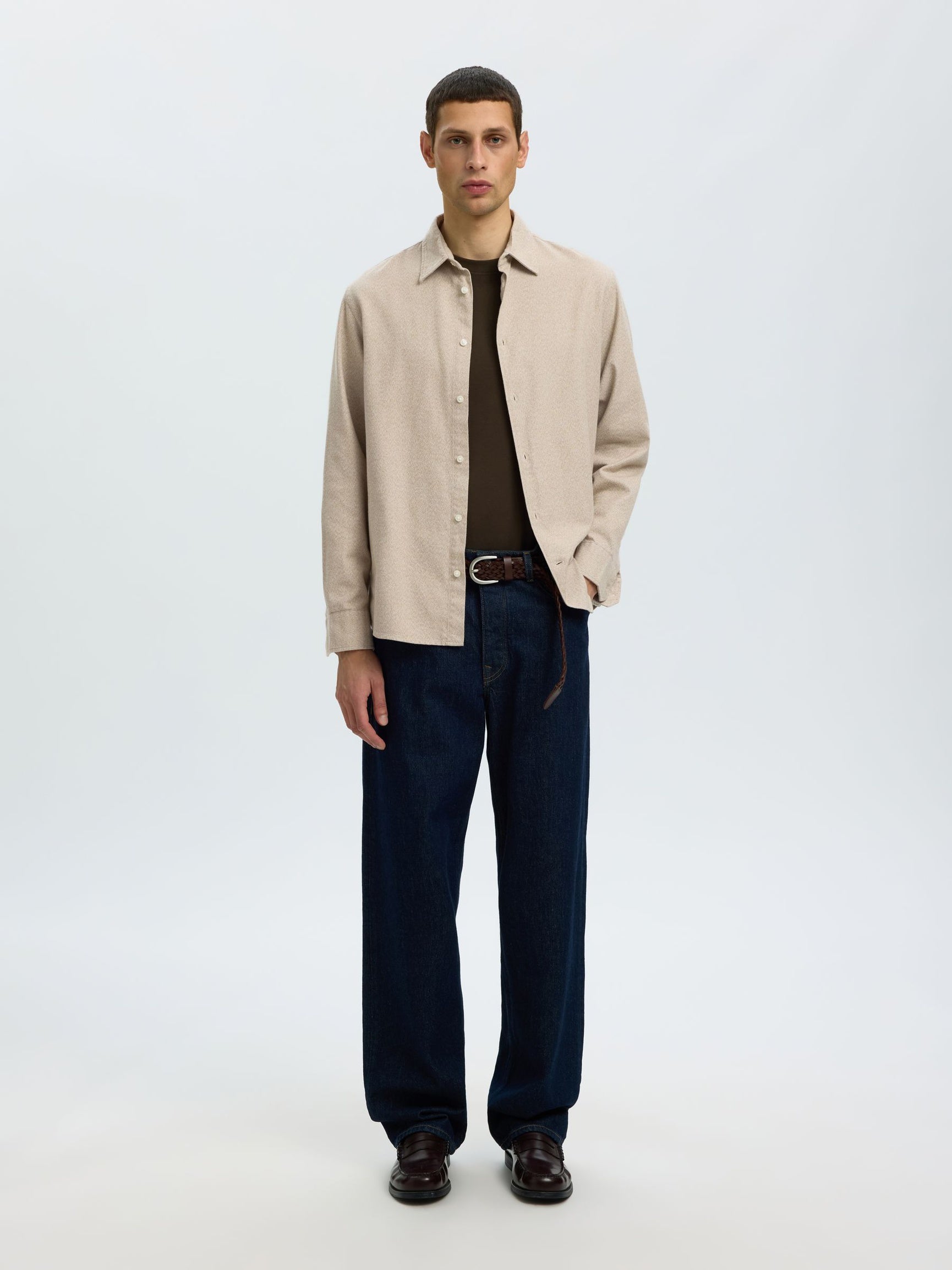 Egret Brushed Regular Fit Shirt