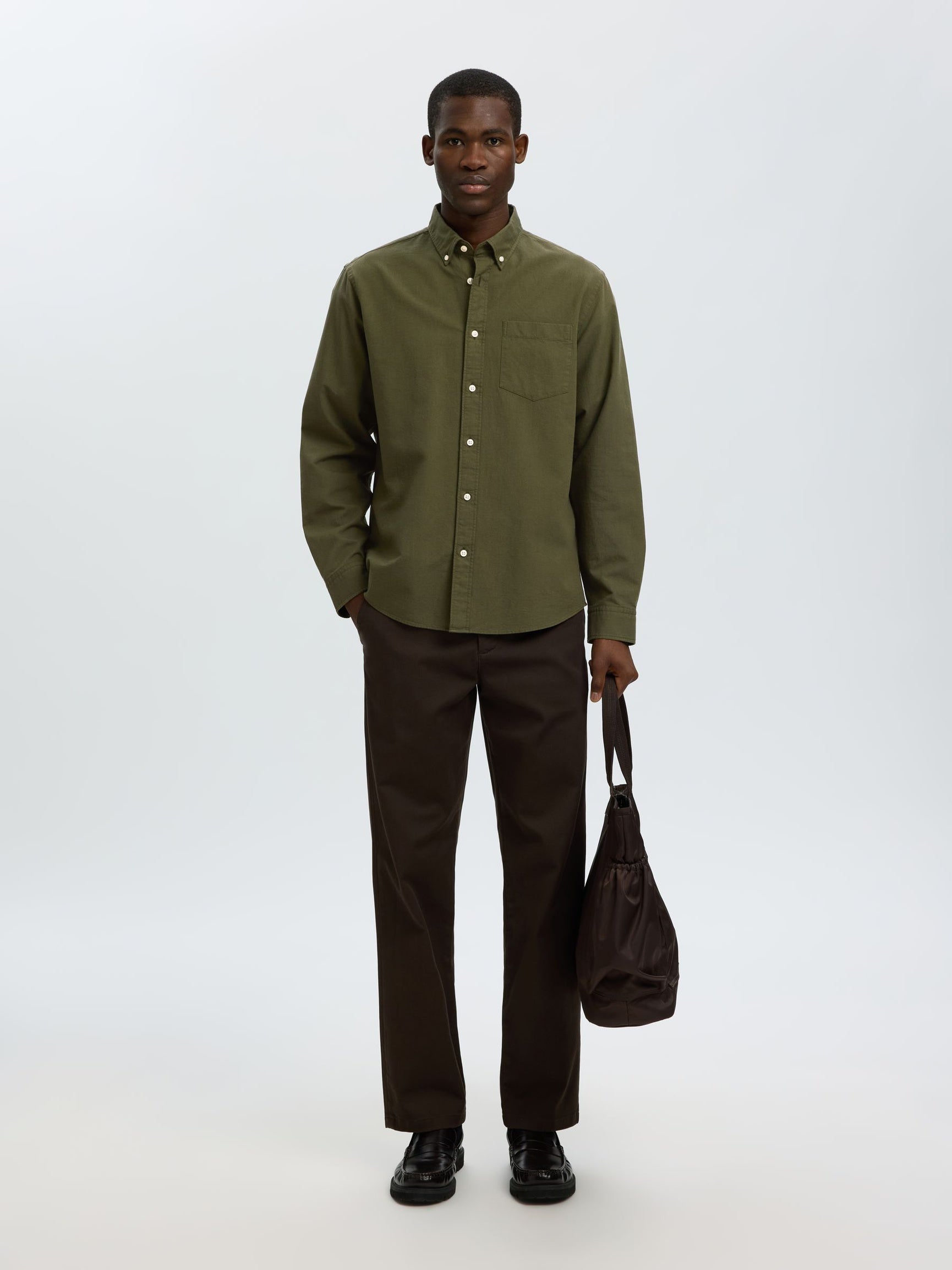 Green Button Down Oxford Shirt