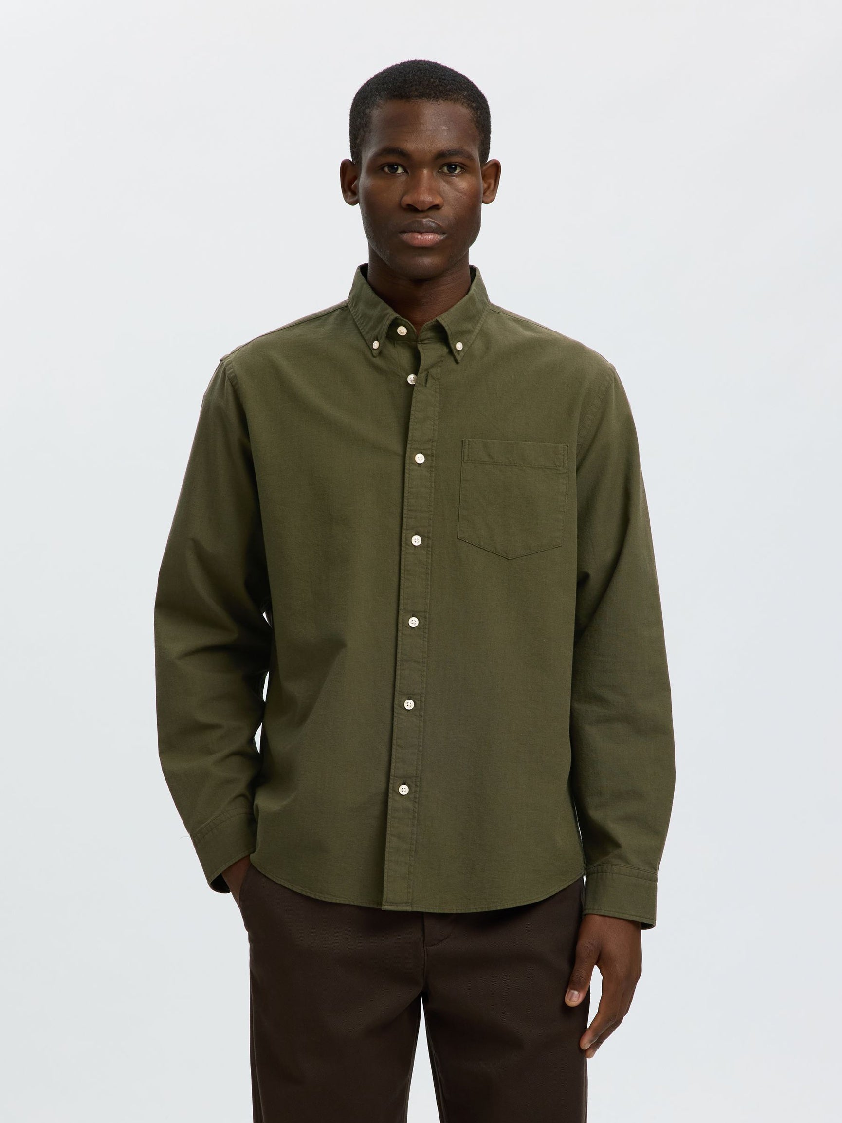 Green Button Down Oxford Shirt